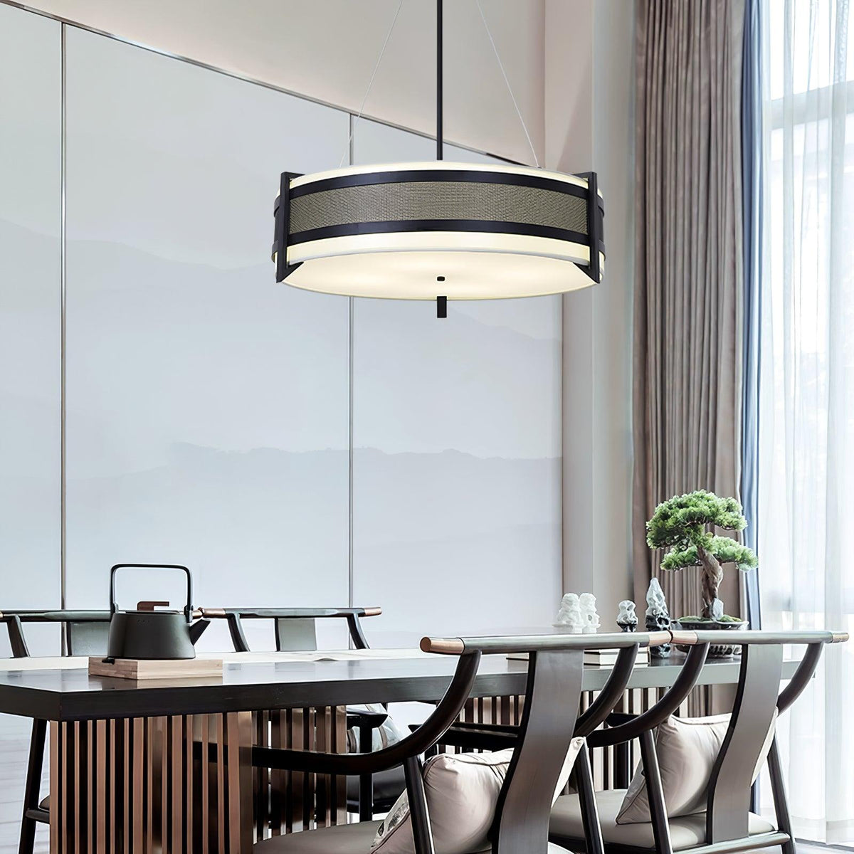 Lustre Jouvence en tissu et fer – vue 14