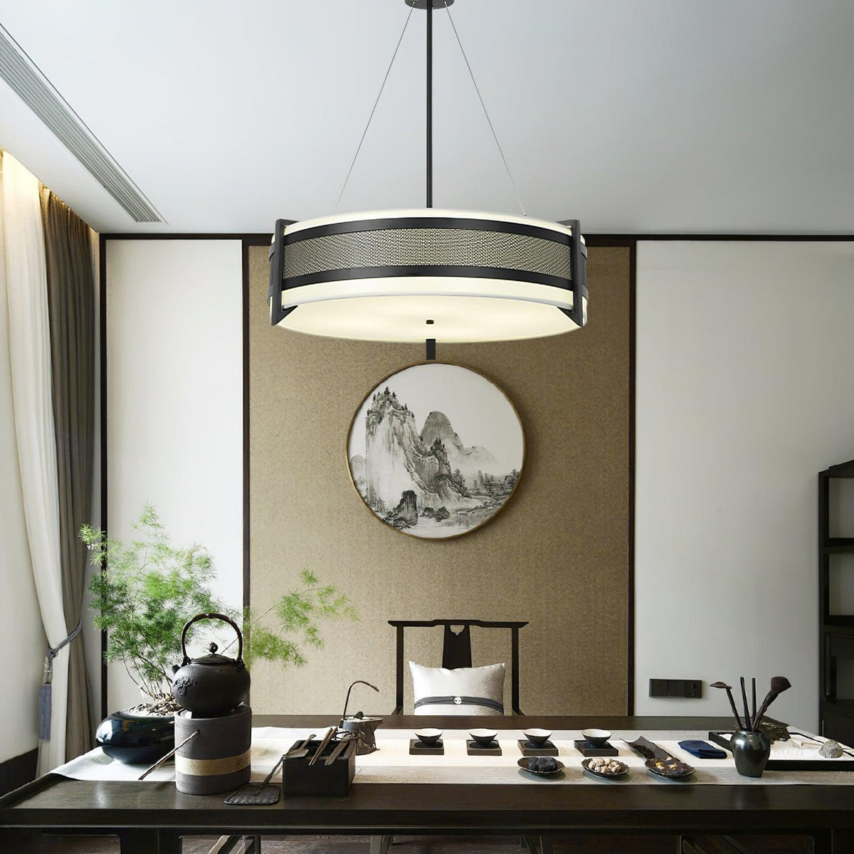 Lustre Jouvence en tissu et fer – vue 20