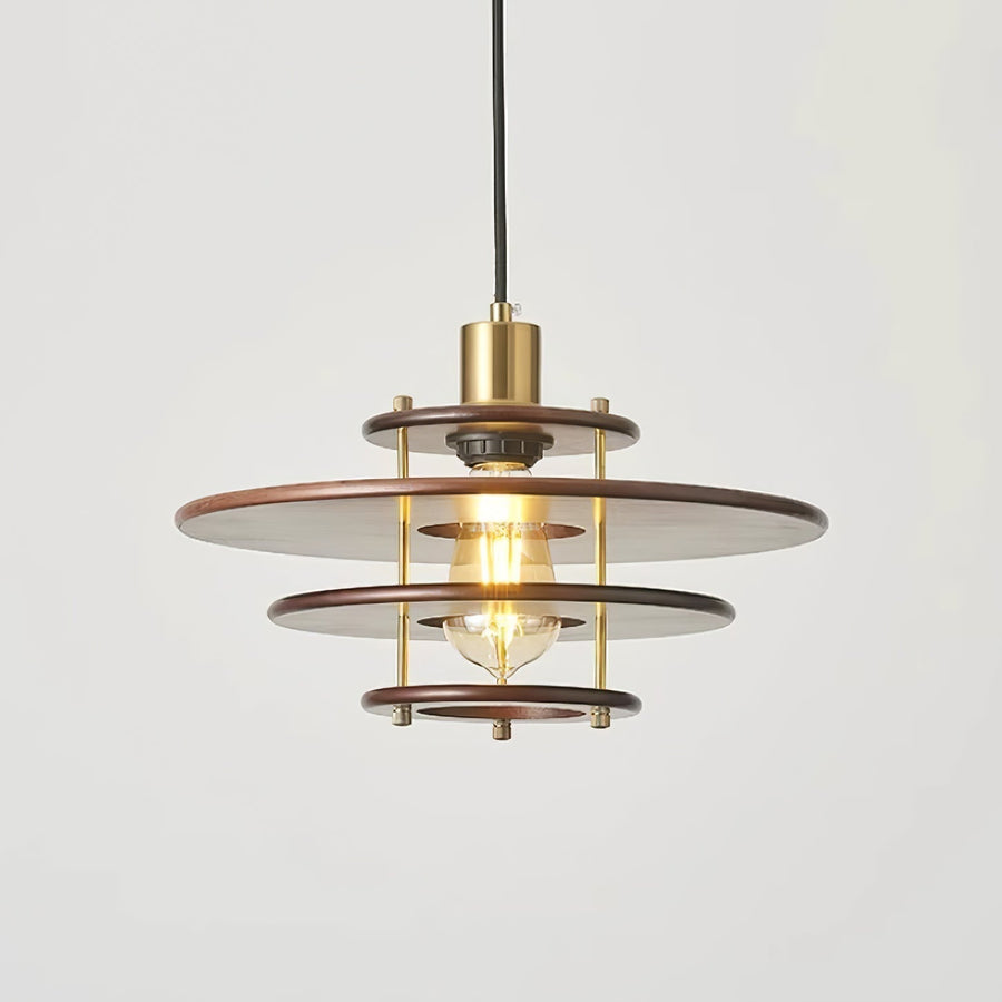 Suspension Édelweiss en bois et métal – vue 3