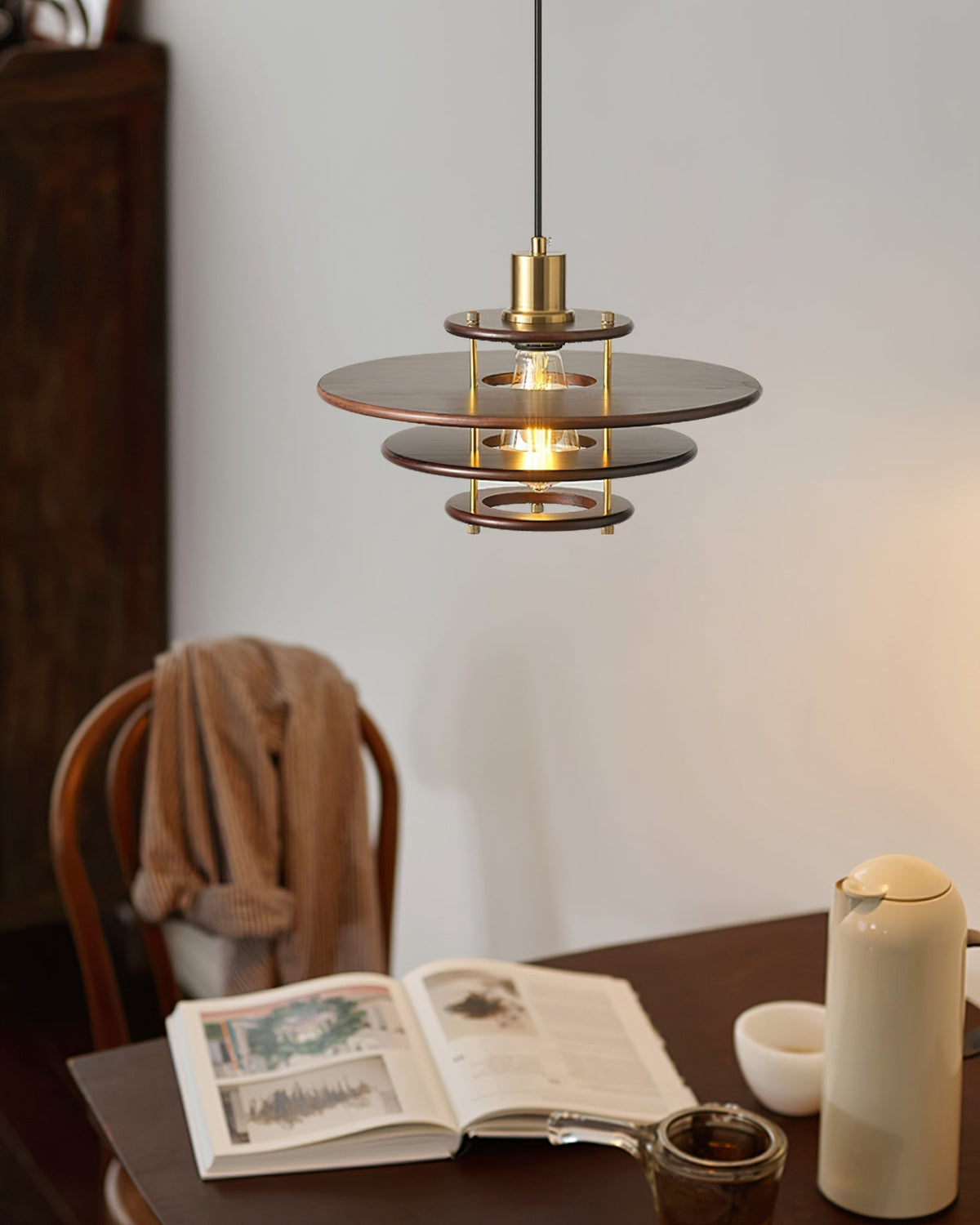Suspension Édelweiss en bois et métal – vue 11