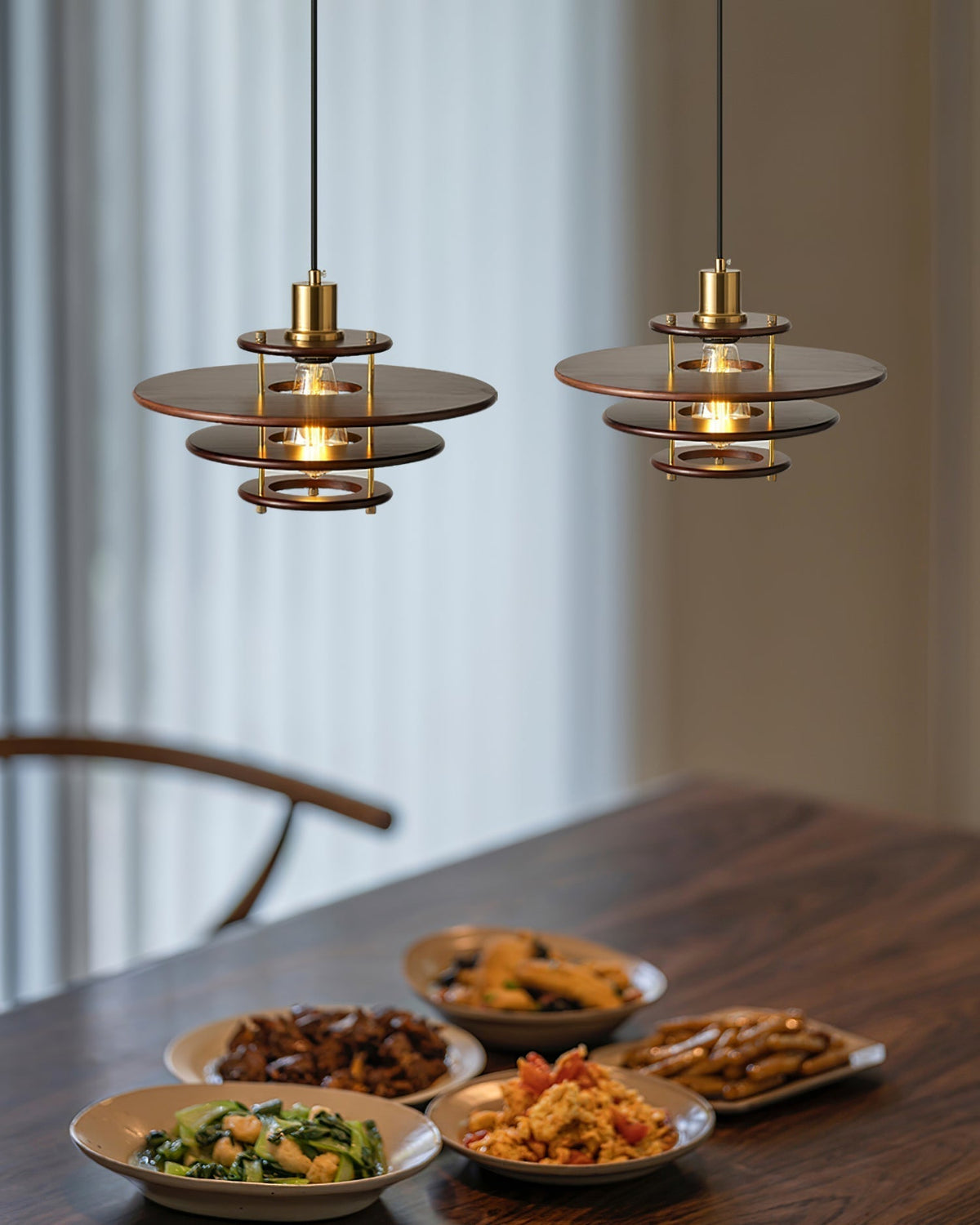 Suspension Édelweiss en bois et métal – vue 13