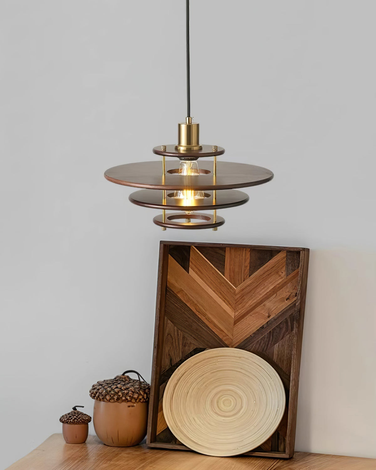 Suspension Édelweiss en bois et métal – vue 22