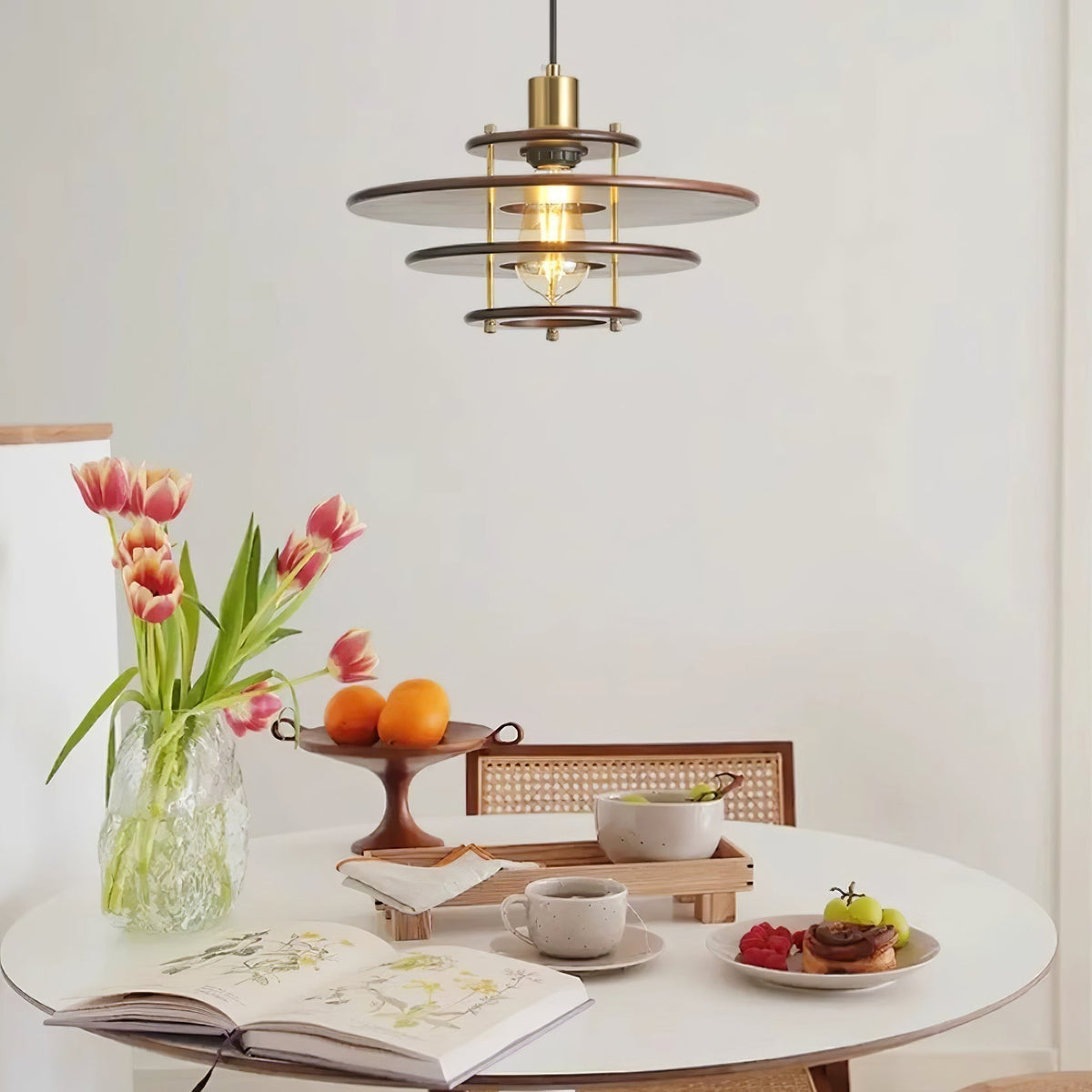 Suspension Édelweiss en bois et métal – vue 33