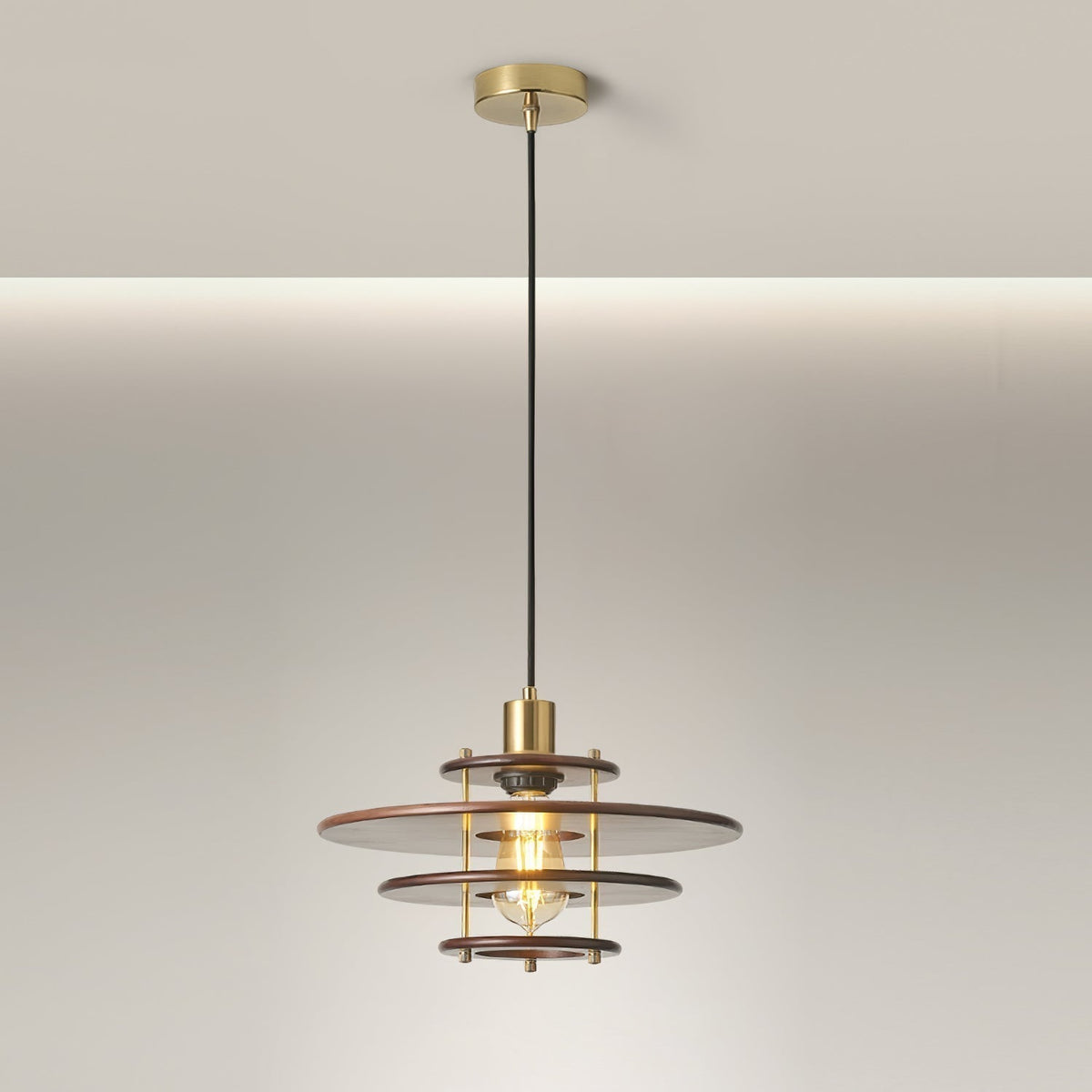 Suspension Édelweiss en bois et métal – vue 8