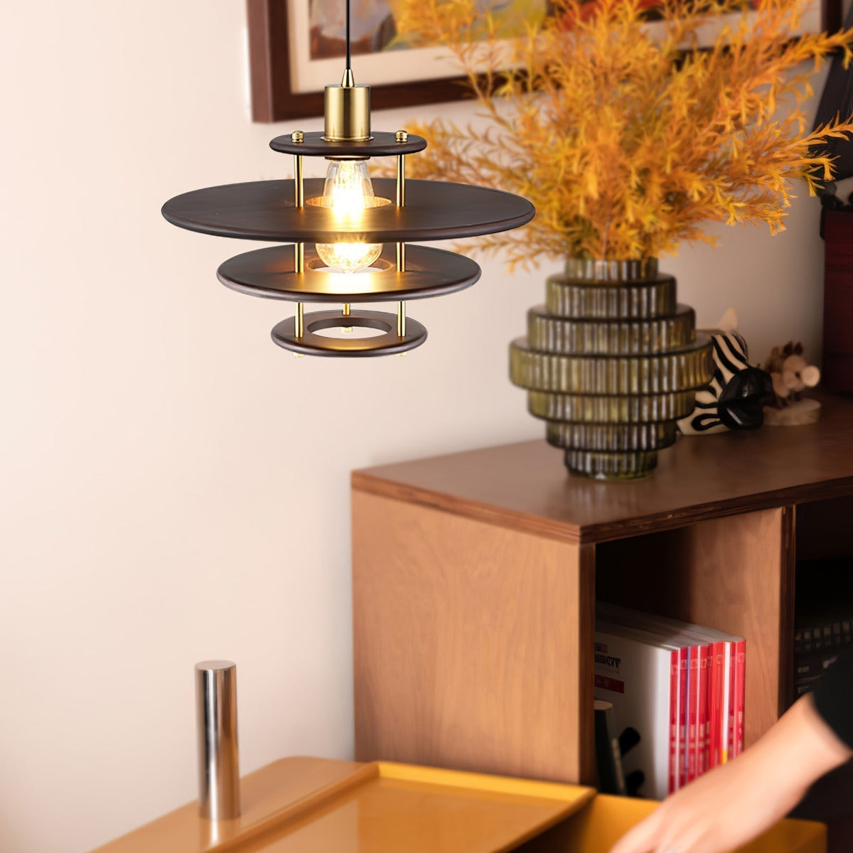 Suspension Édelweiss en bois et métal – vue 28