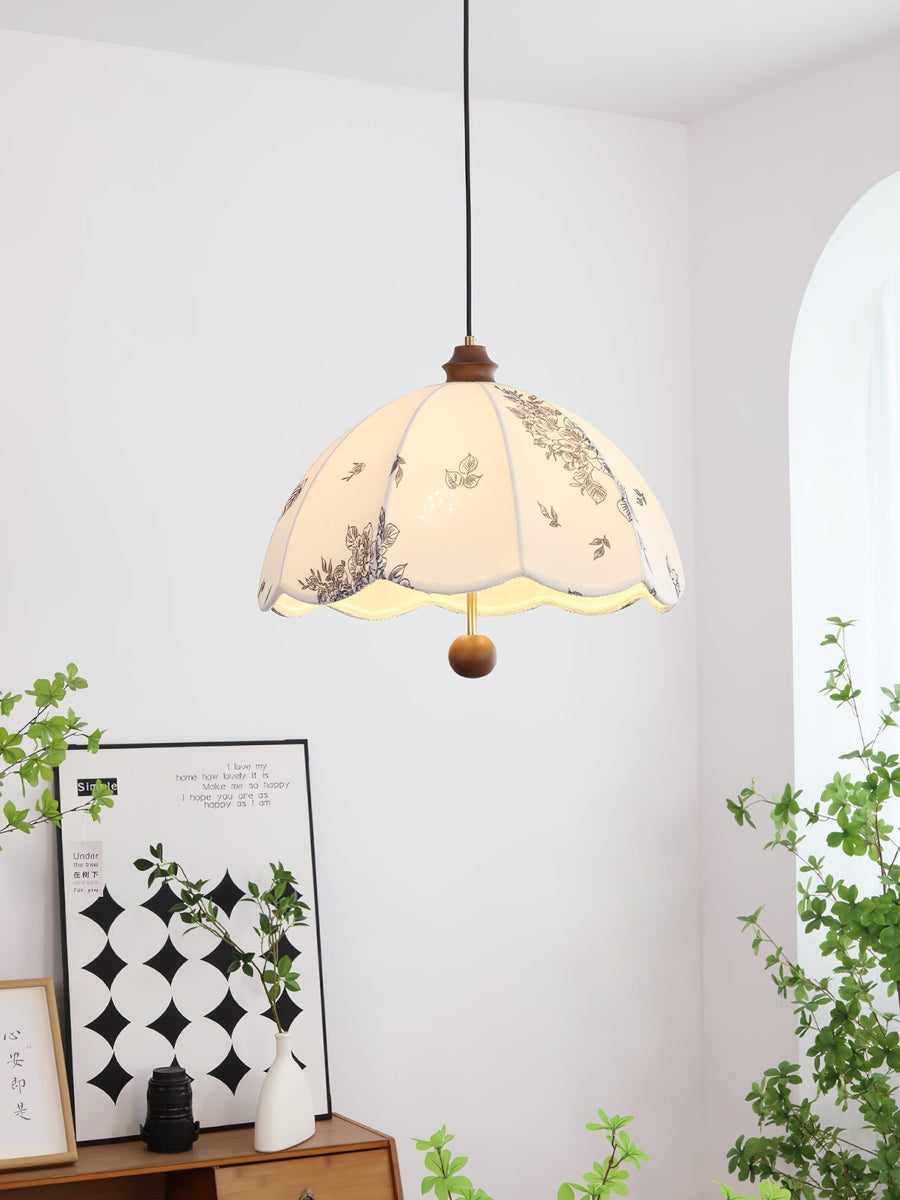 Suspension Roseau en bois et tissu – vue 3