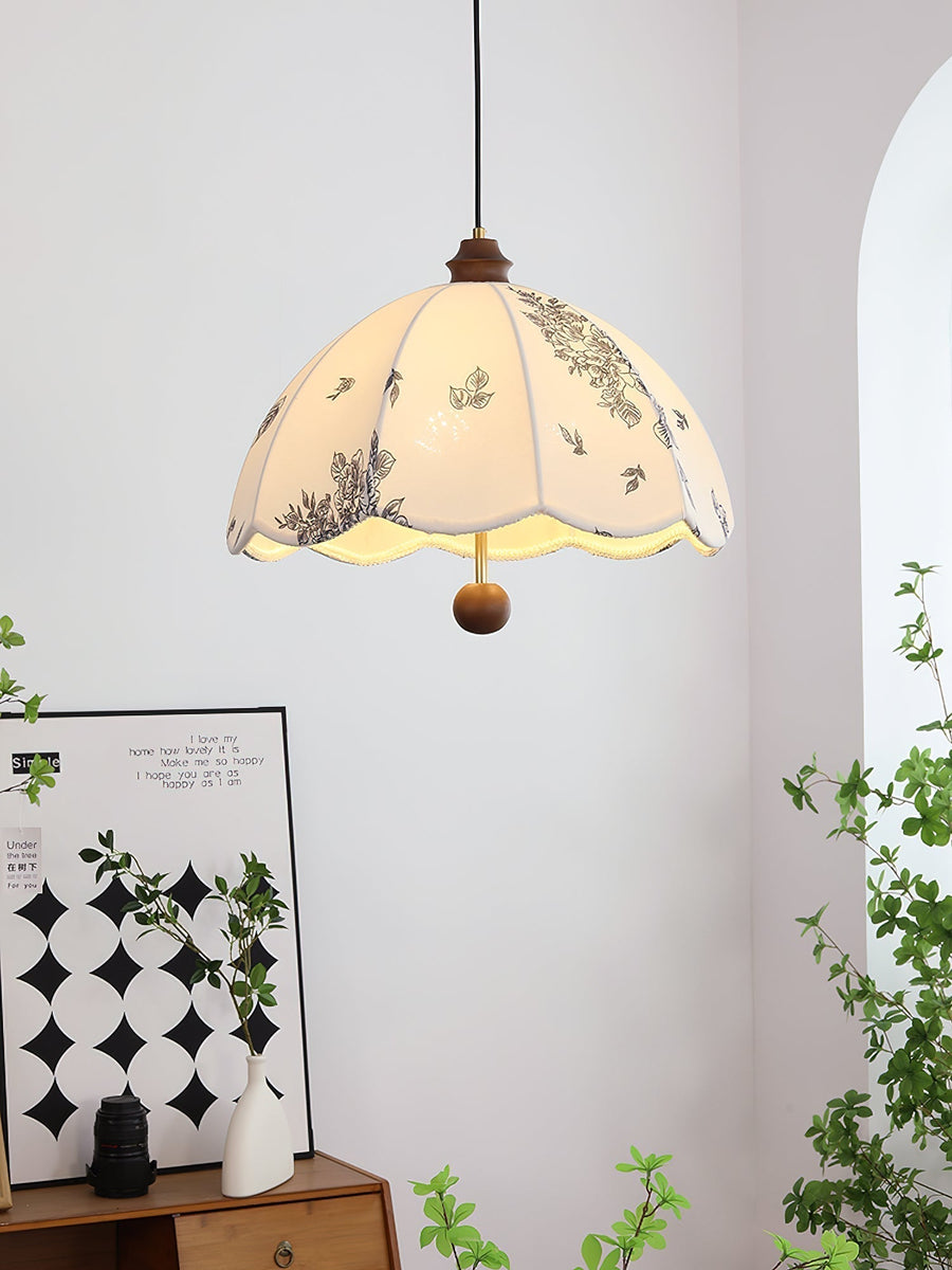 Suspension Roseau en bois et tissu – vue 5