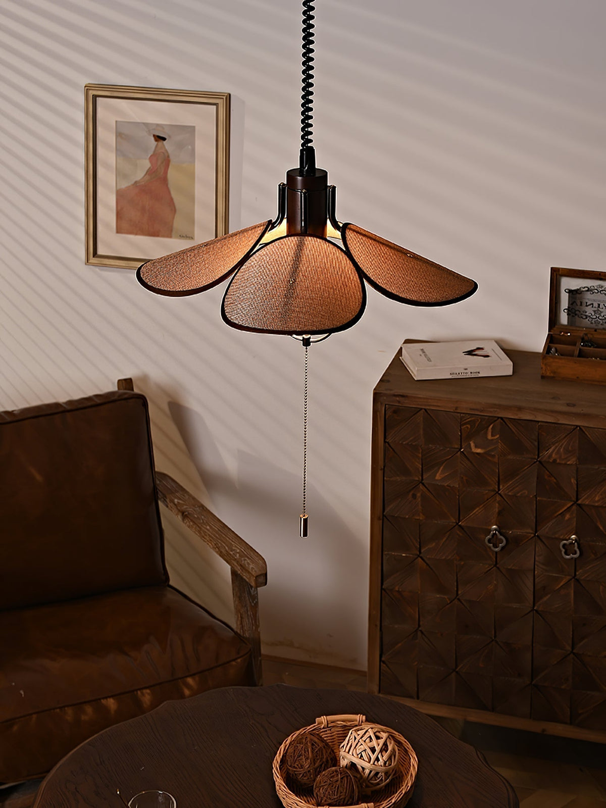 Suspension Goélette en bois et tissu – vue 2