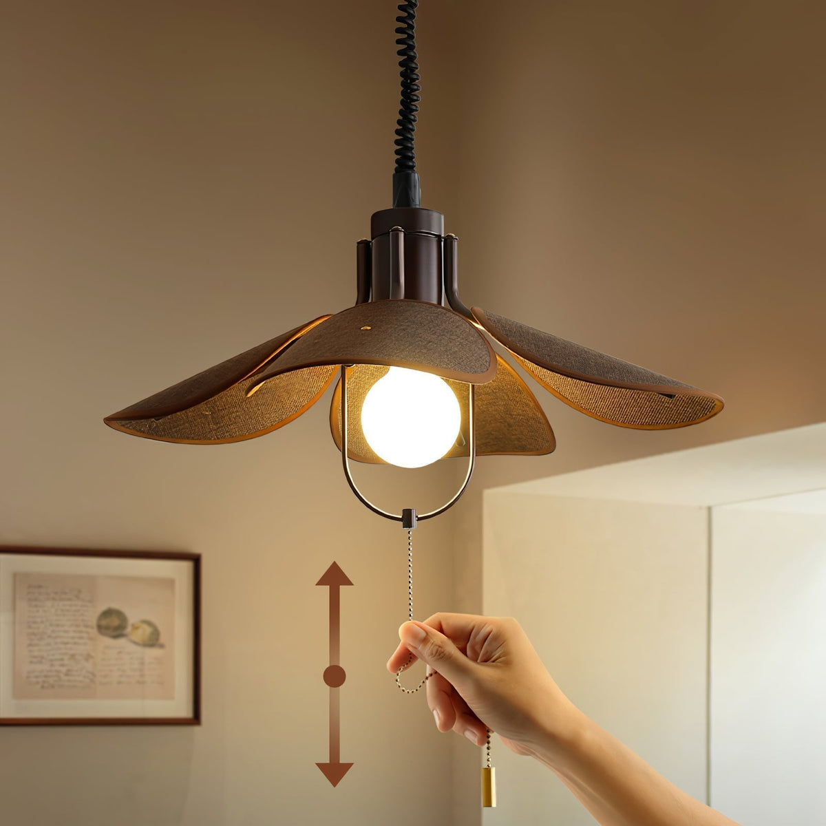 Suspension Goélette en bois et tissu – vue 13