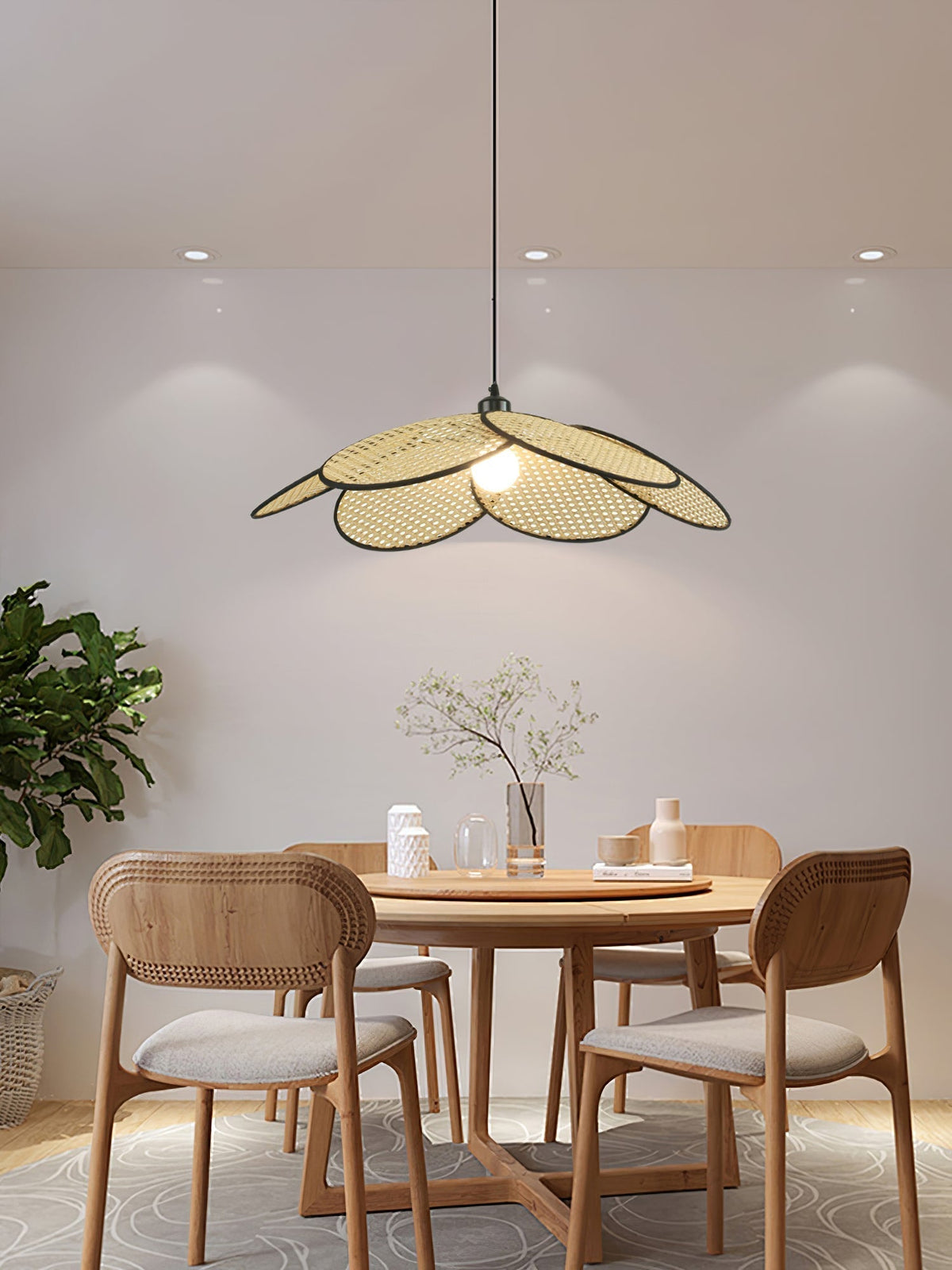 Suspension Solène en rotin et tissu – vue 17