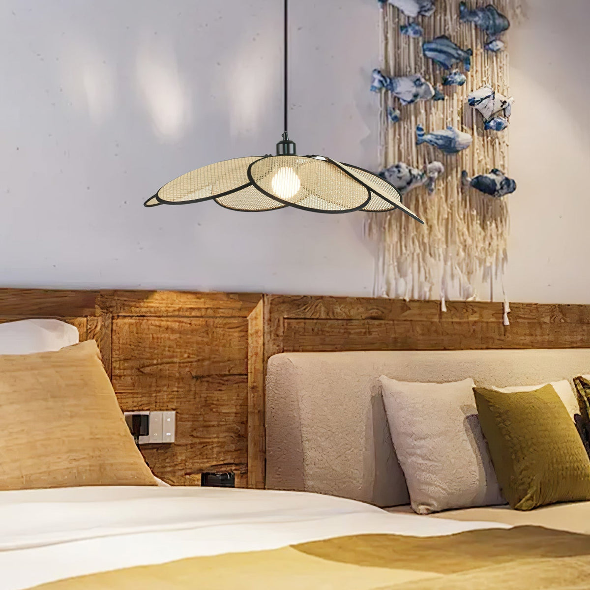 Suspension Solène en rotin et tissu – vue 33