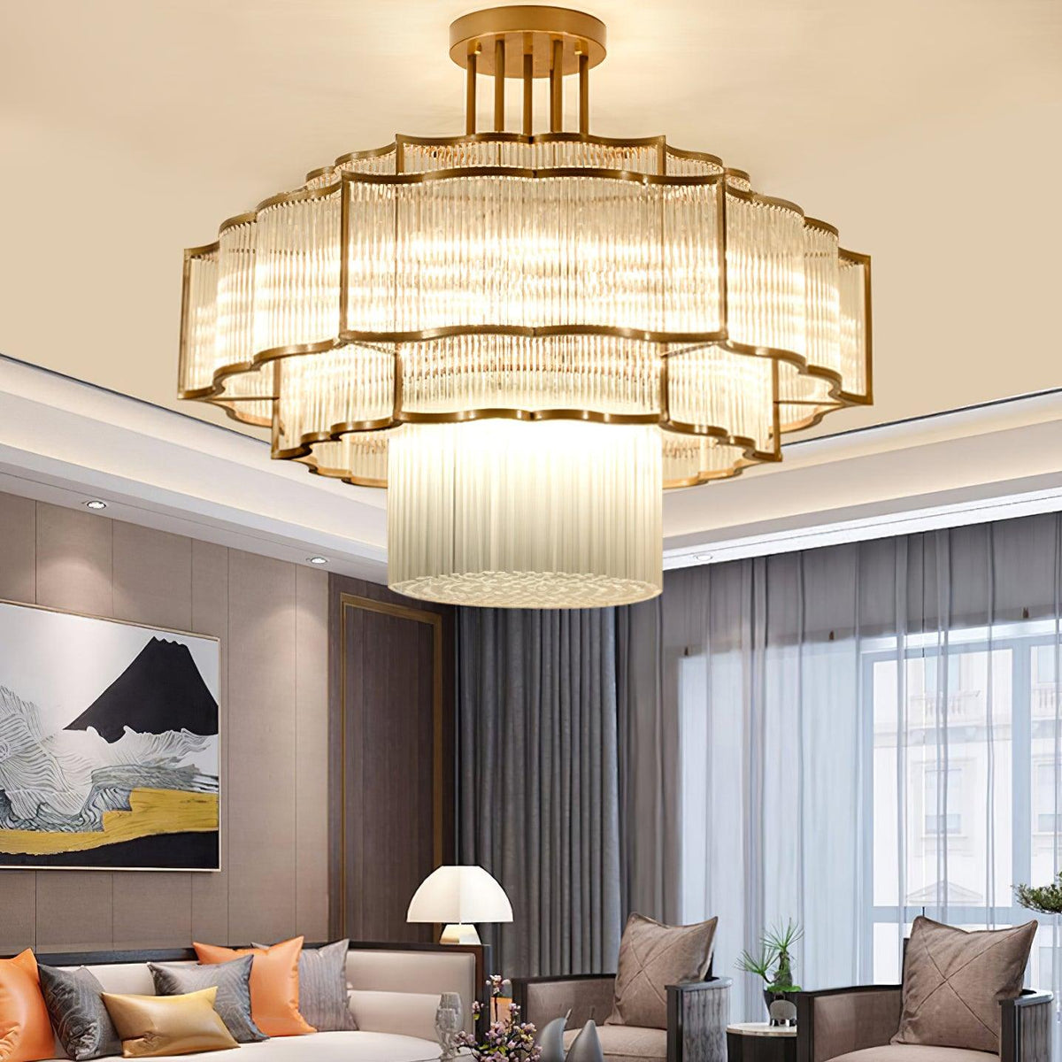 Lustre Tiare en cristal et fer – vue 5