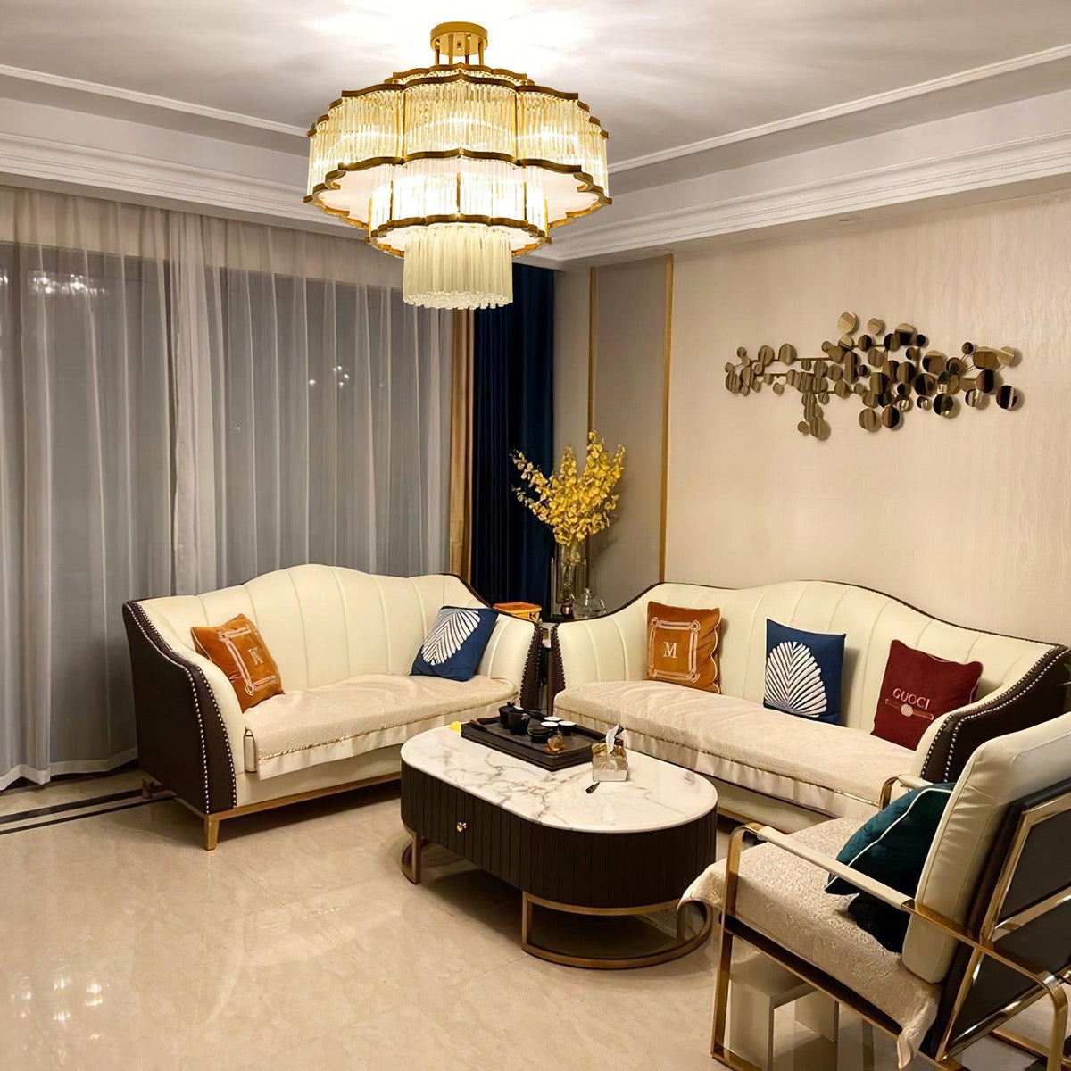 Lustre Tiare en cristal et fer – vue 24