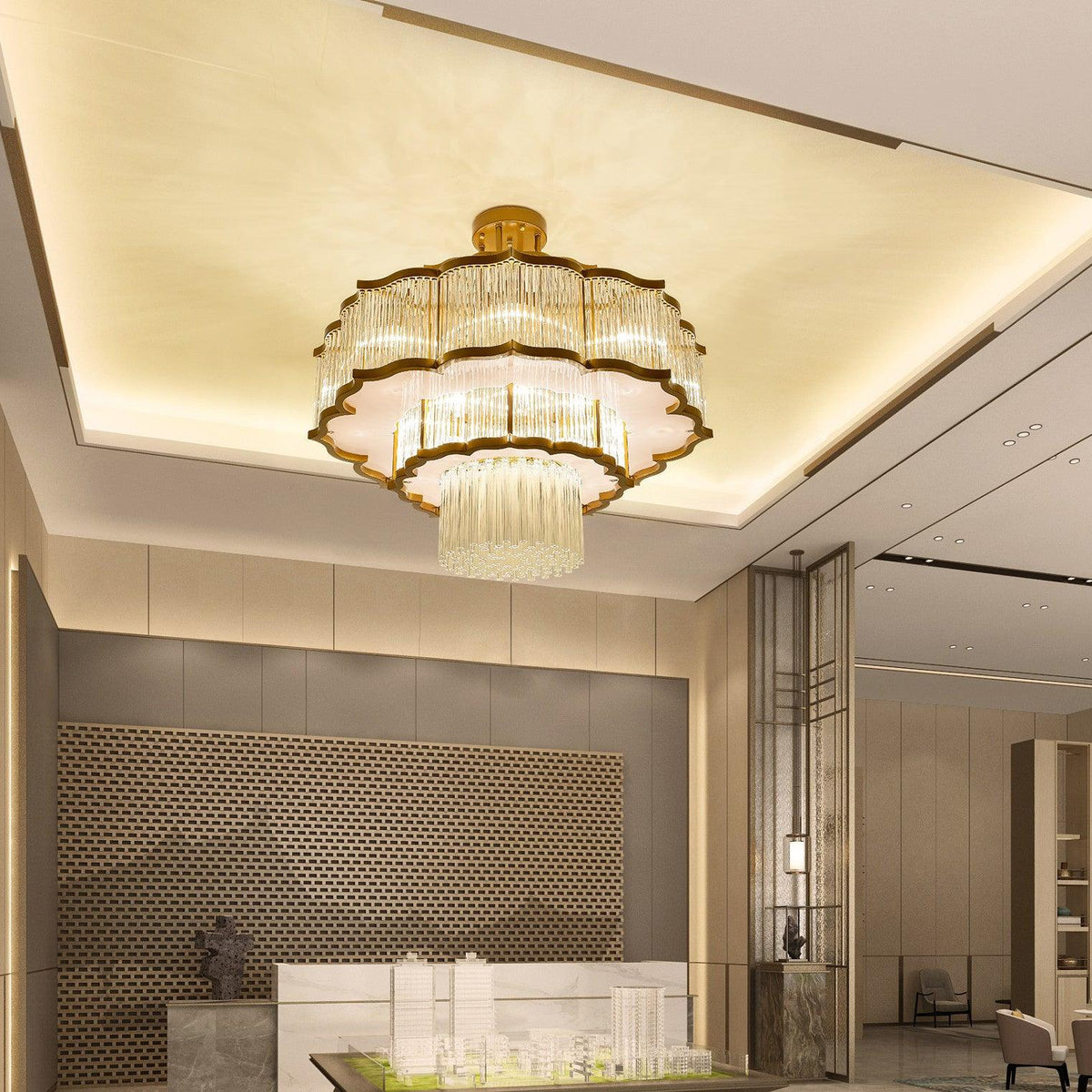 Lustre Tiare en cristal et fer – vue 12
