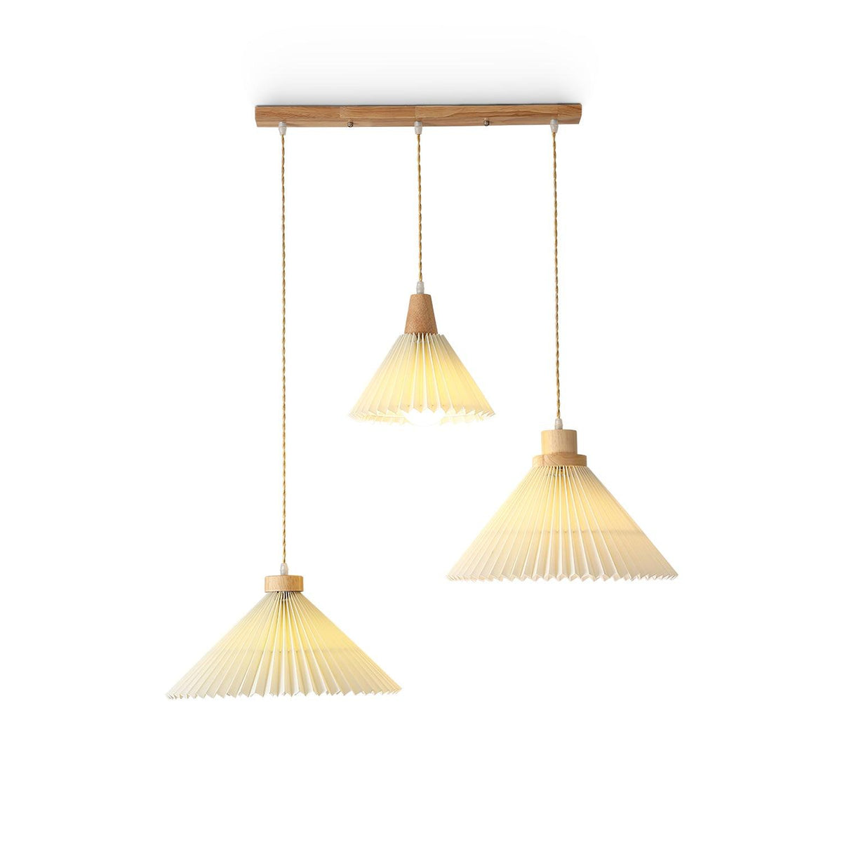 Suspension Lotus en bois et tissu – vue 10