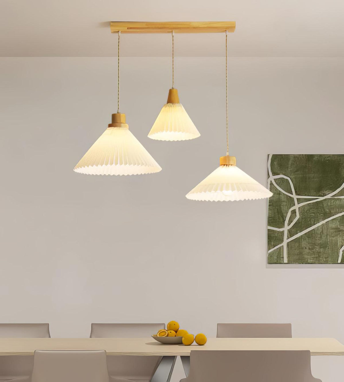 Suspension Lotus en bois et tissu – vue 31