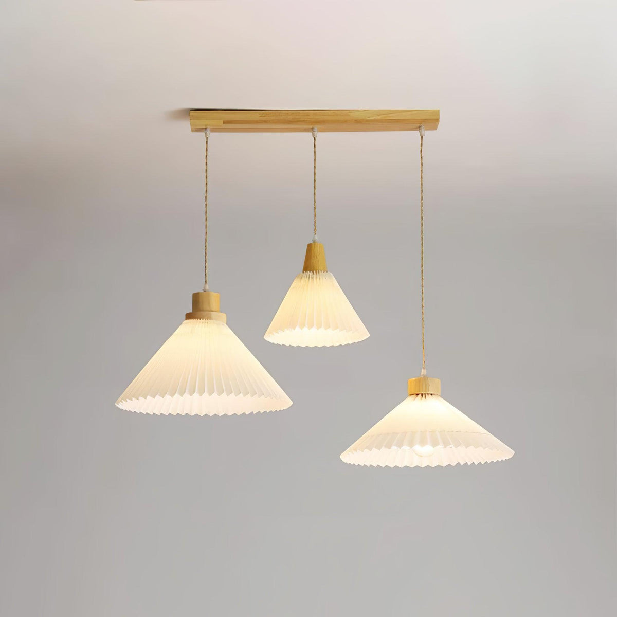 Suspension Lotus en bois et tissu – vue 35