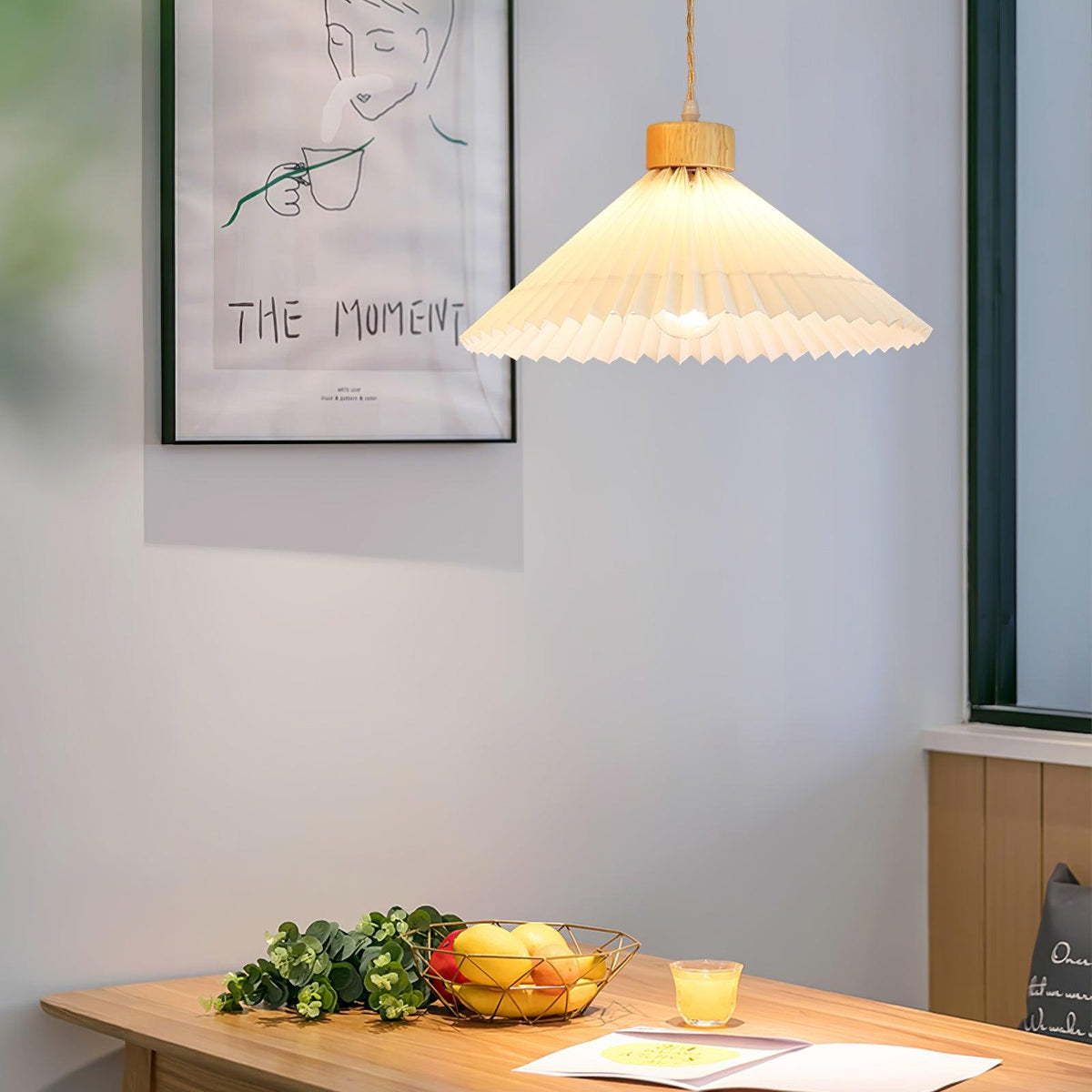 Suspension Lotus en bois et tissu – vue 8