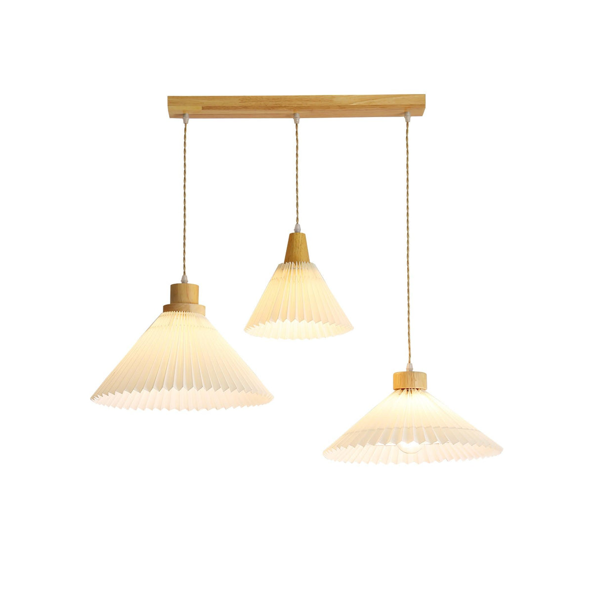 Suspension Lotus en bois et tissu – vue 9
