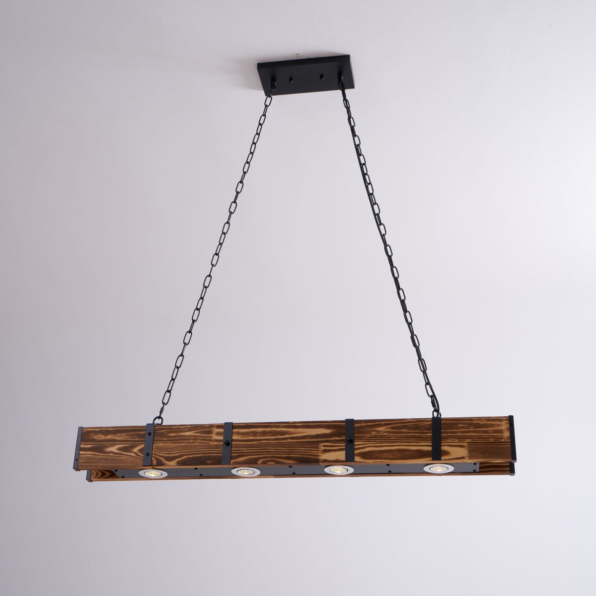 Lustre Lacanau en bois et fer – vue 20