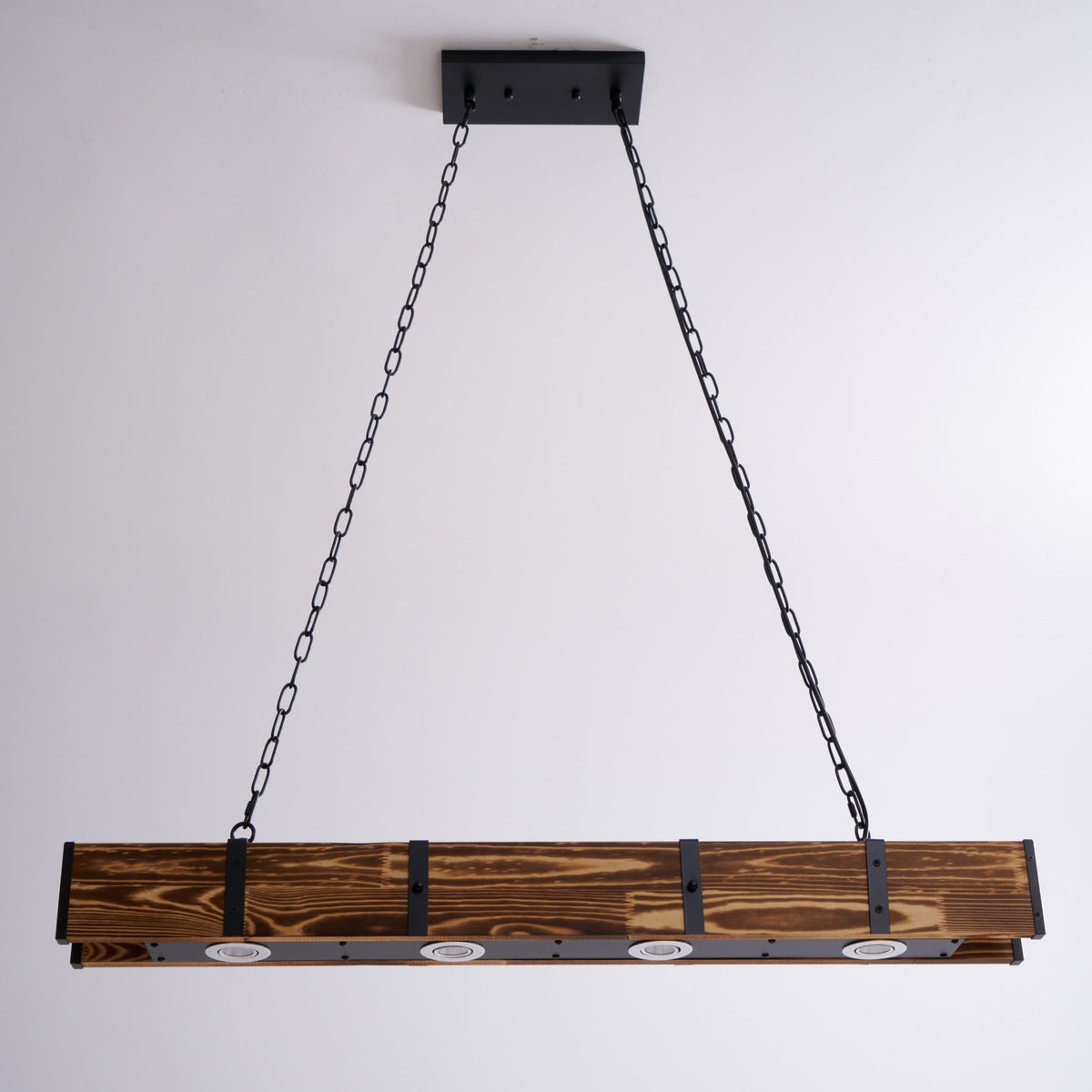 Lustre Lacanau en bois et fer – vue 24