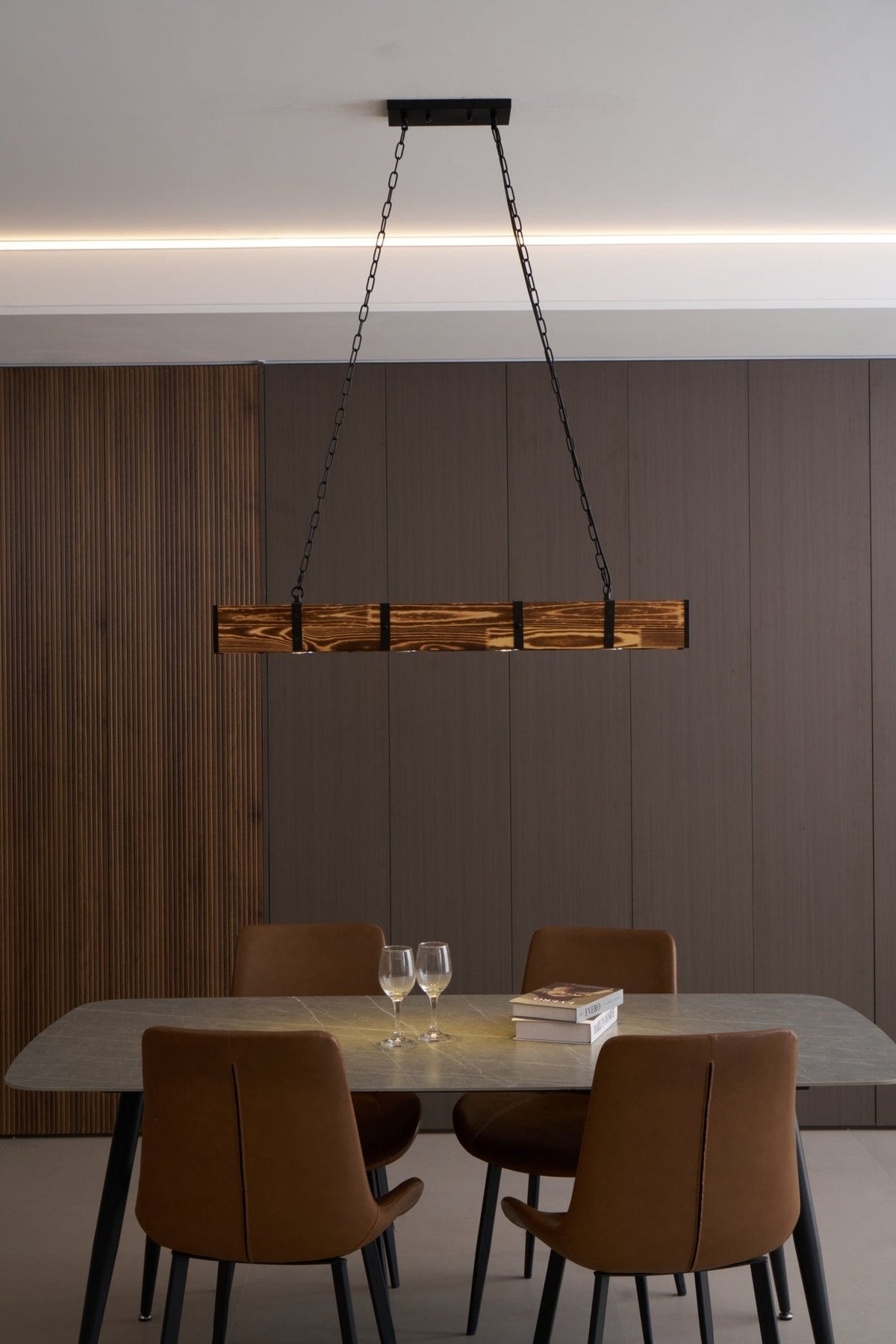 Lustre Lacanau en bois et fer – vue 22