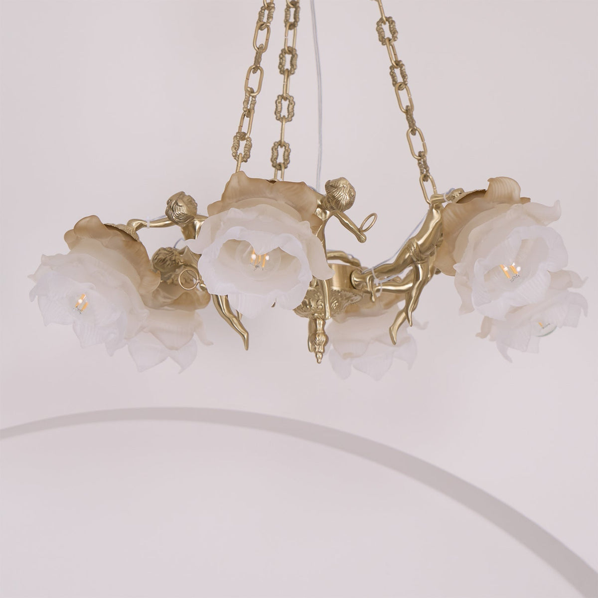 Lustre Dinard en laiton et verre – vue 17