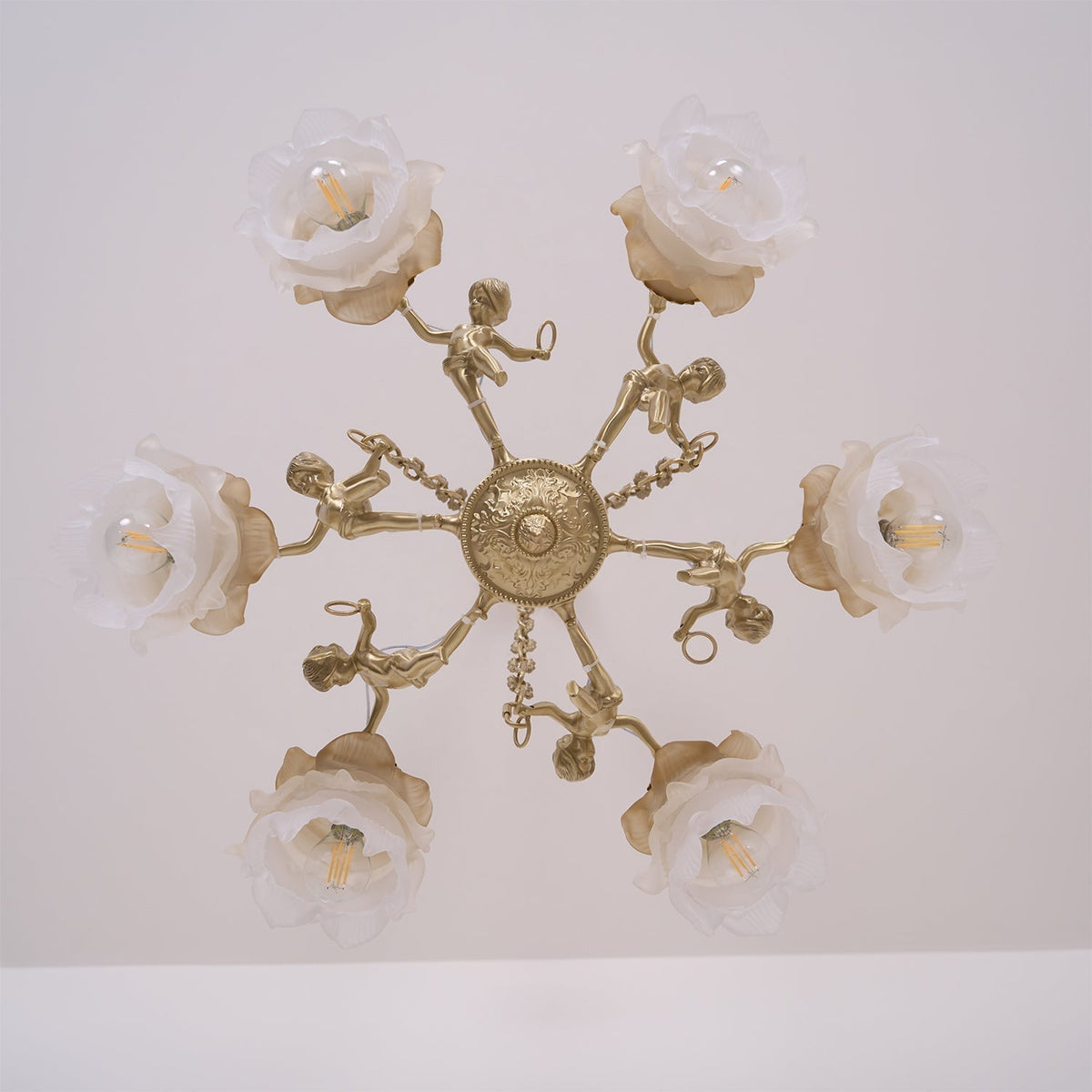 Lustre Dinard en laiton et verre – vue 18
