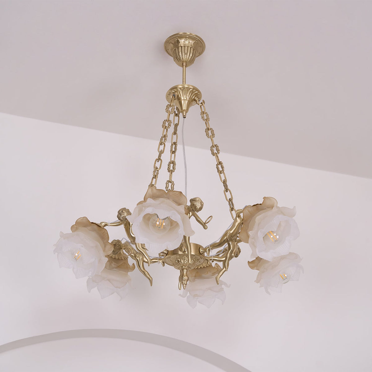 Lustre Dinard en laiton et verre – vue 28