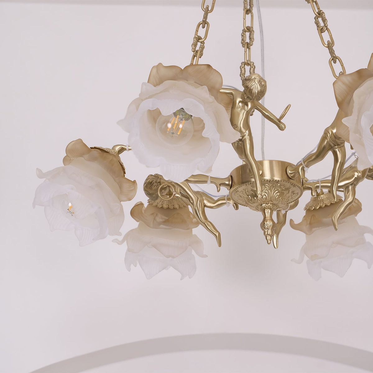 Lustre Dinard en laiton et verre – vue 15