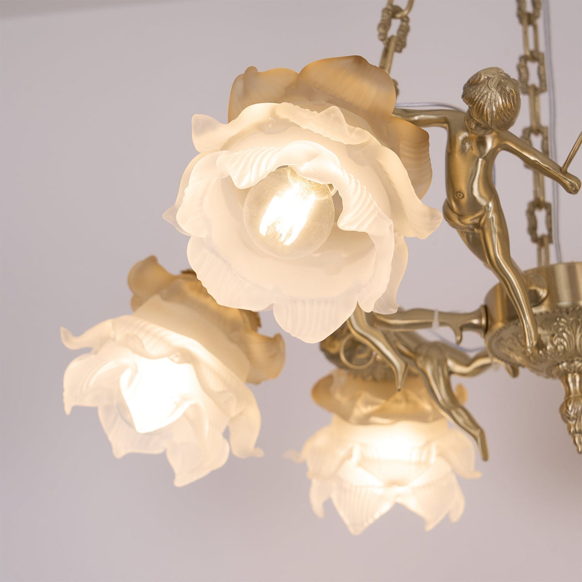 Lustre Dinard en laiton et verre – vue 25