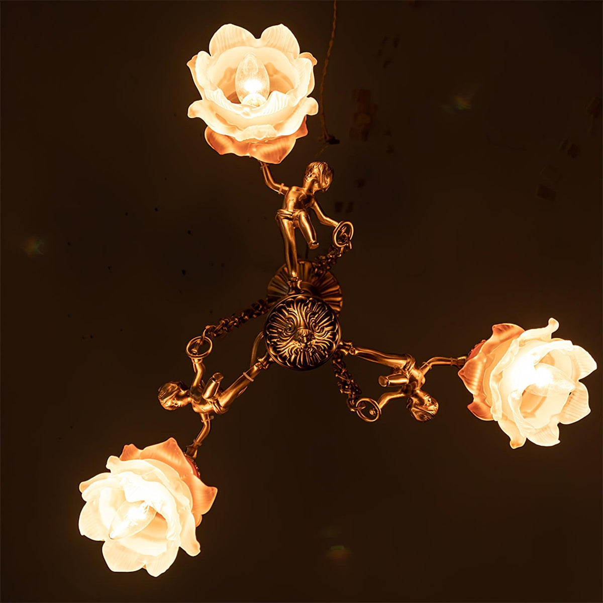 Lustre Dinard en laiton et verre – vue 30
