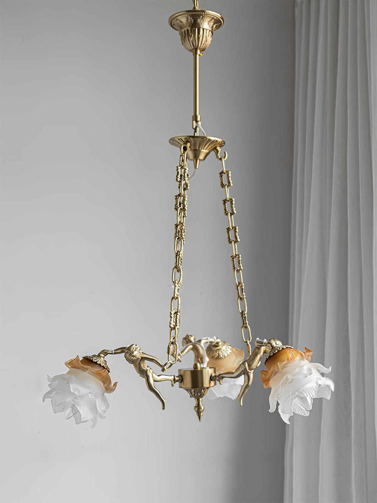 Lustre Dinard en laiton et verre – vue 31
