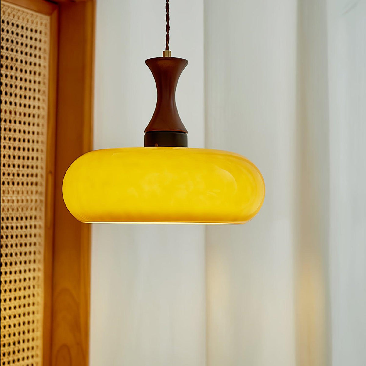 Suspension Camomille en bois et verre – vue 12