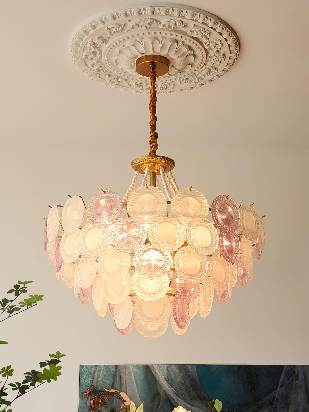 Lustre Framboise en verre et métal – vue 45
