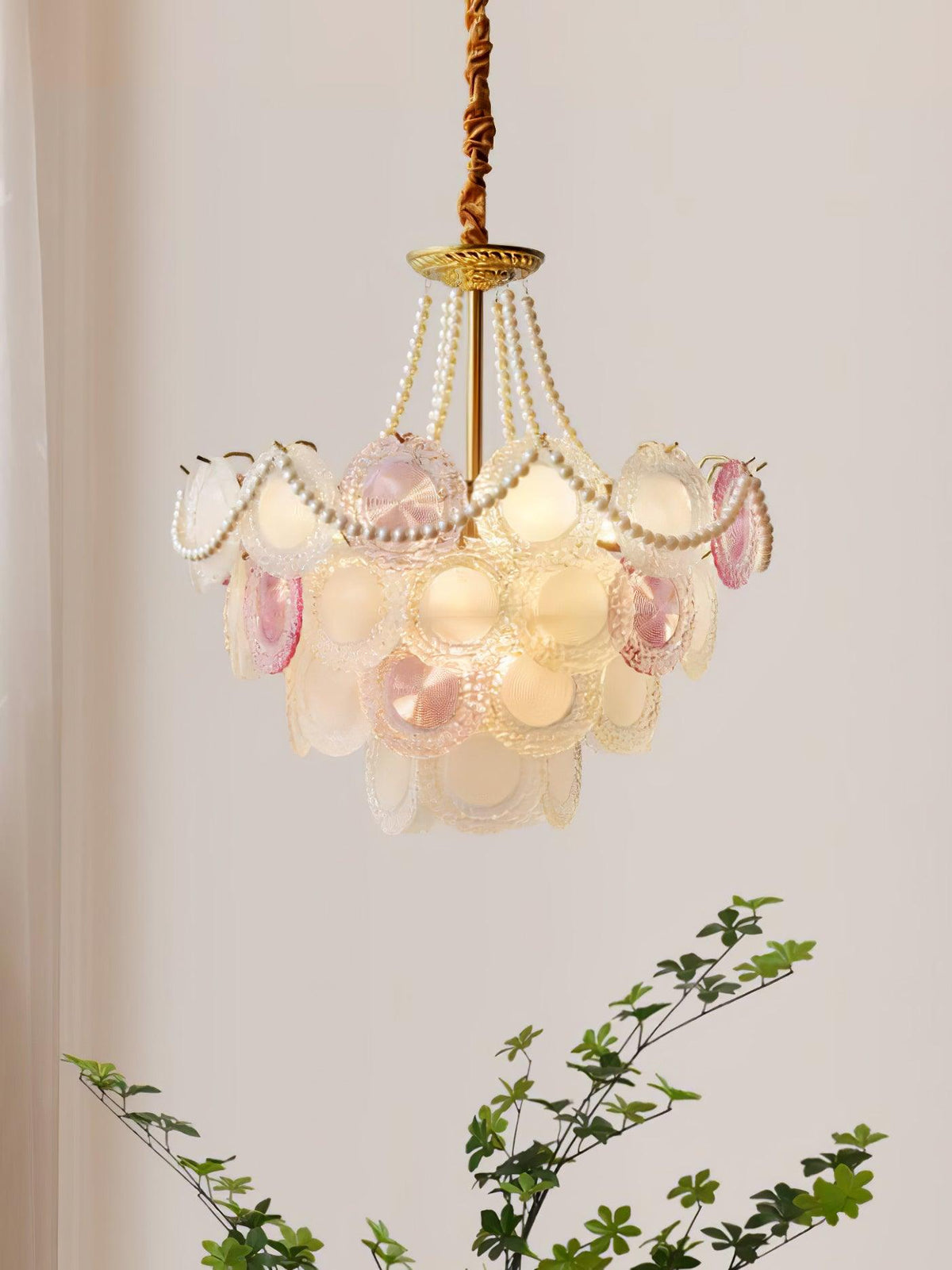 Lustre Framboise en verre et métal – vue 8