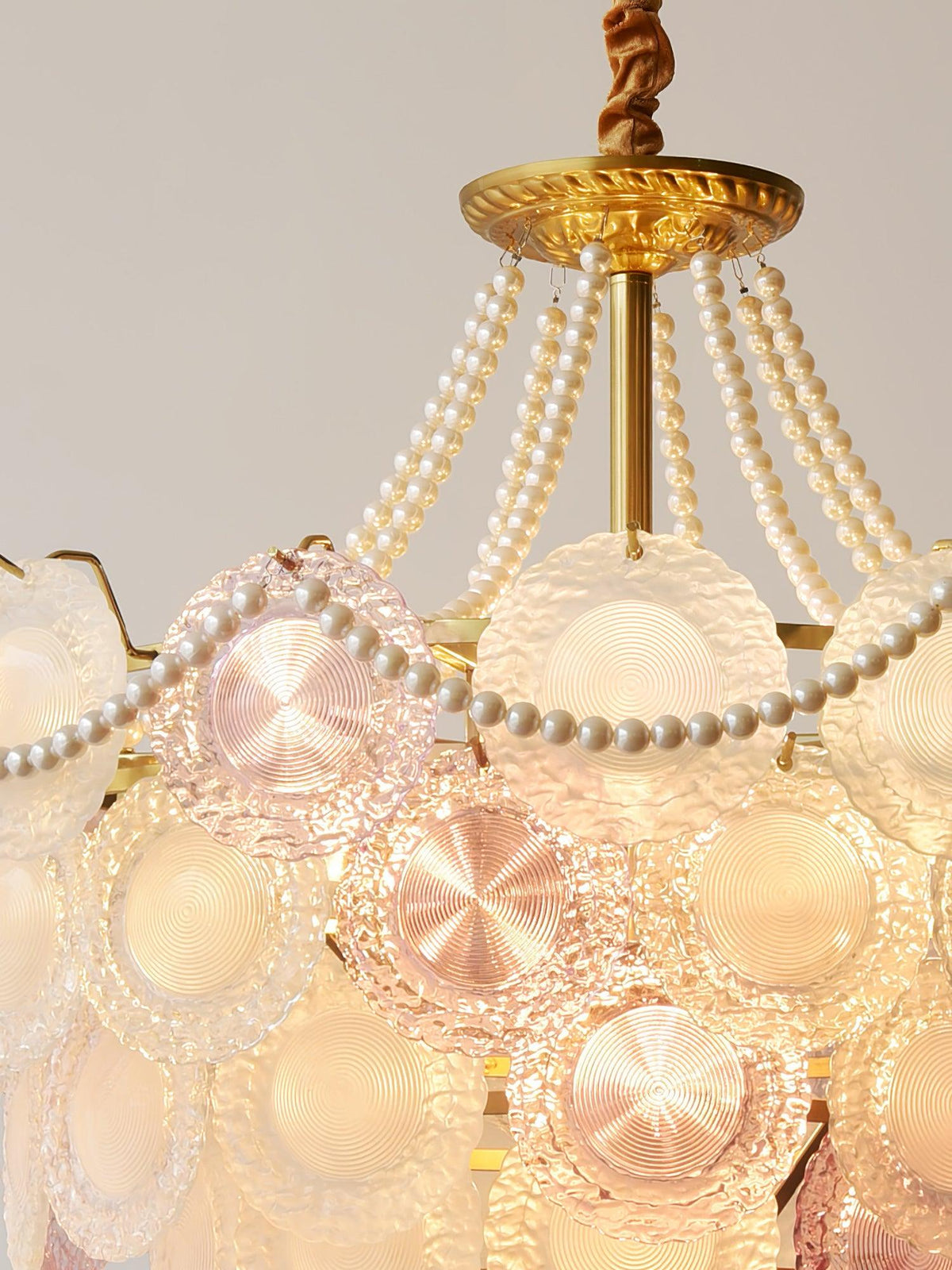 Lustre Framboise en verre et métal – vue 20