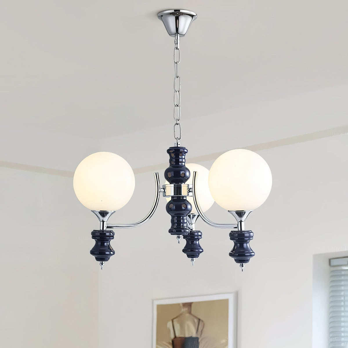 Lustre Navette en verre et métal – vue 36