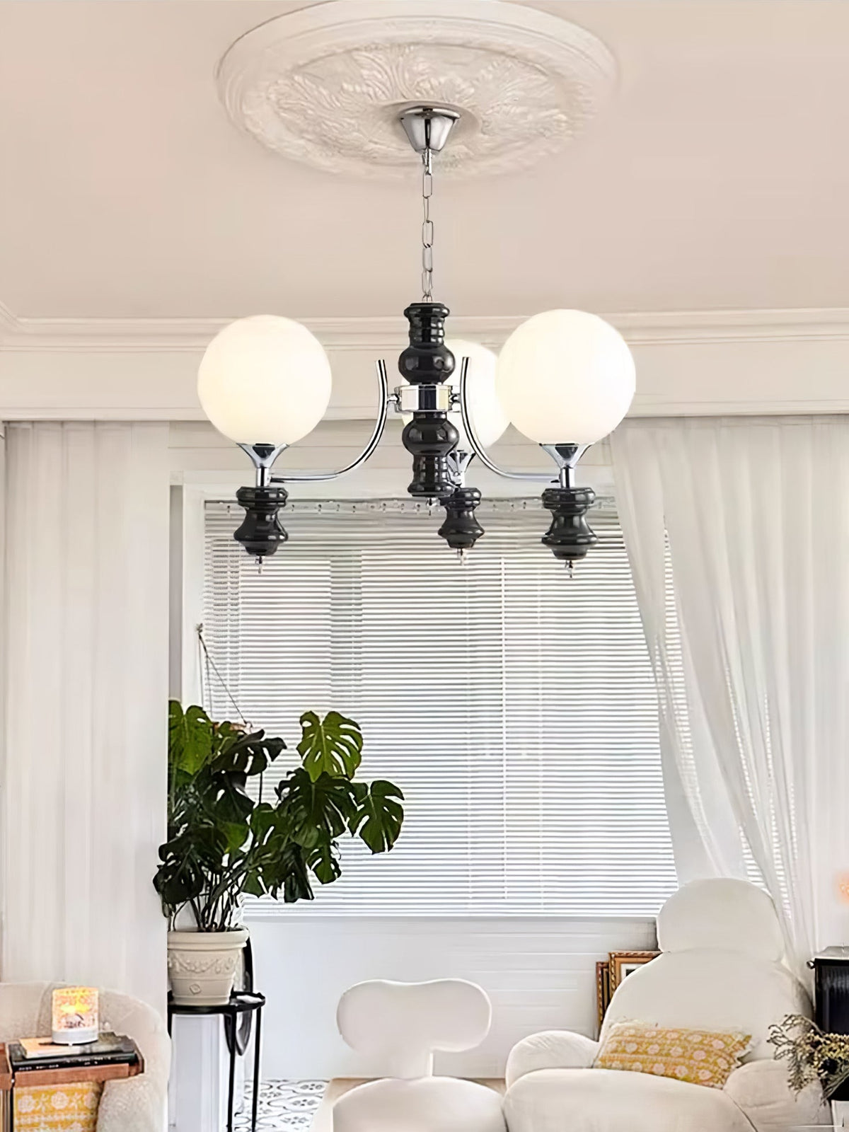 Lustre Navette en verre et métal – vue 38