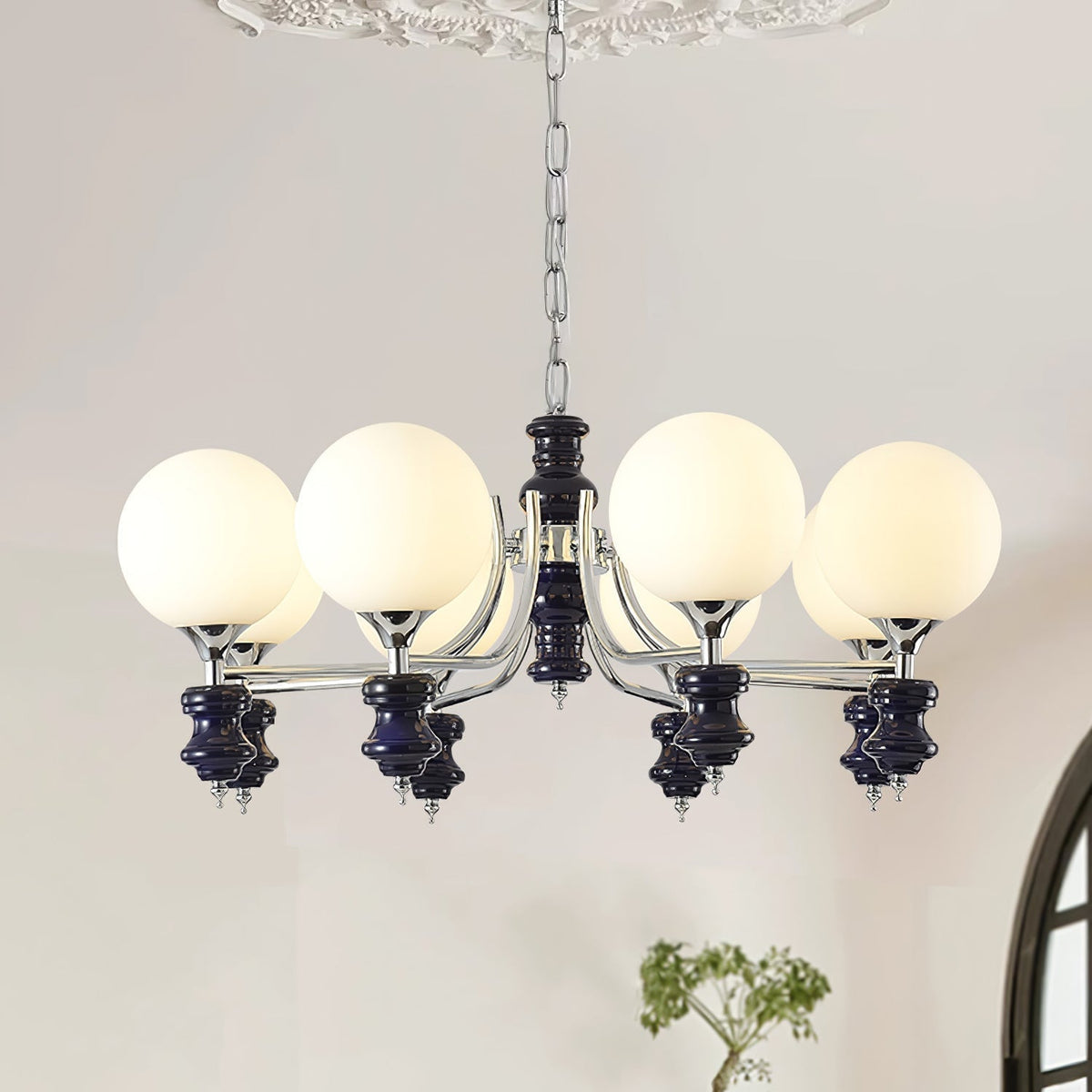 Lustre Navette en verre et métal – vue 28