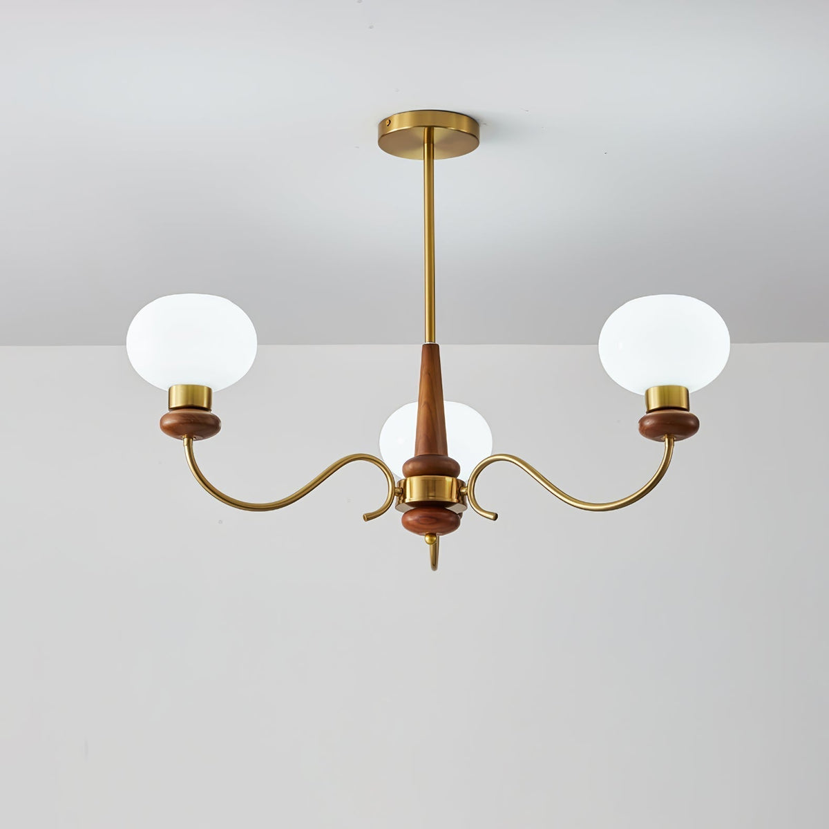 Lustre Idylle en bois et laiton – vue 25