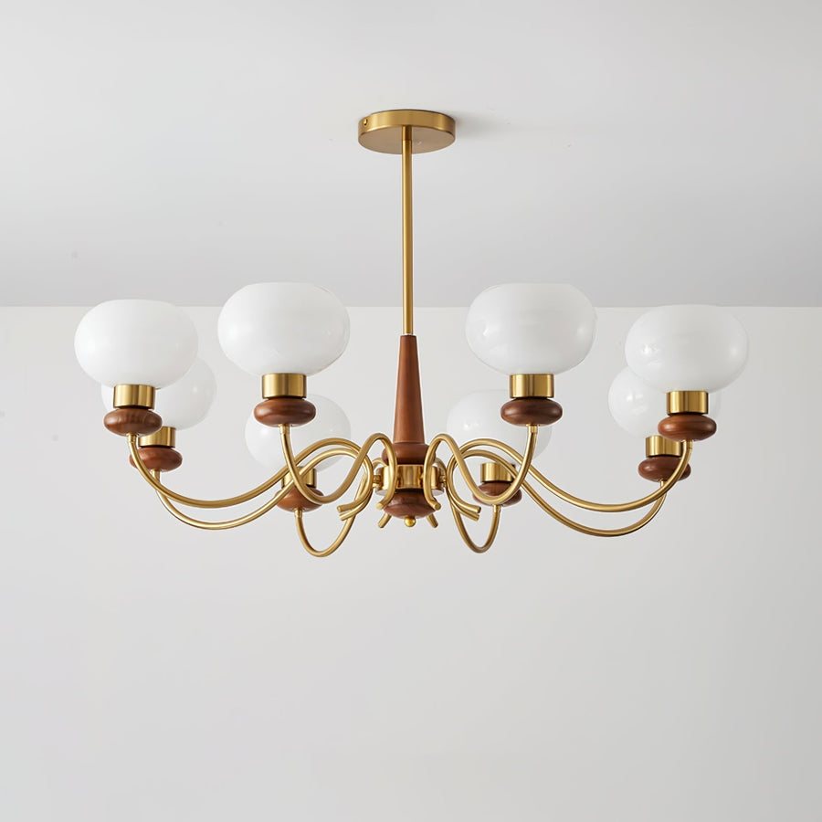 Lustre Idylle en bois et laiton – vue 2