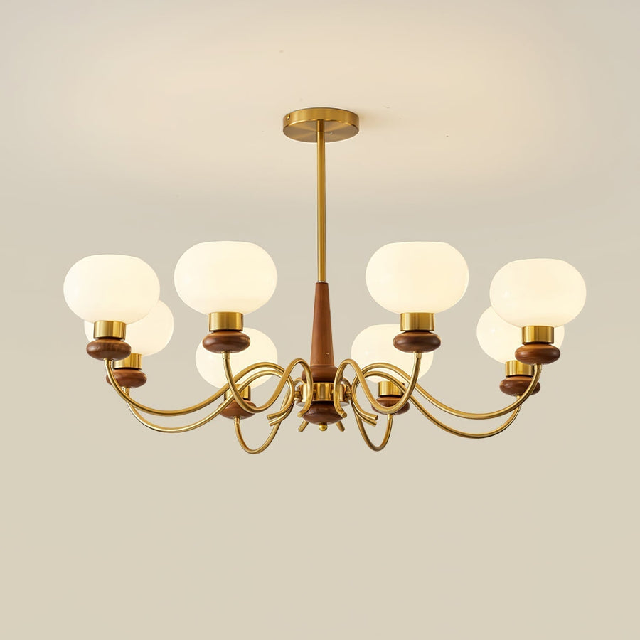 Lustre Idylle en bois et laiton – vue 3