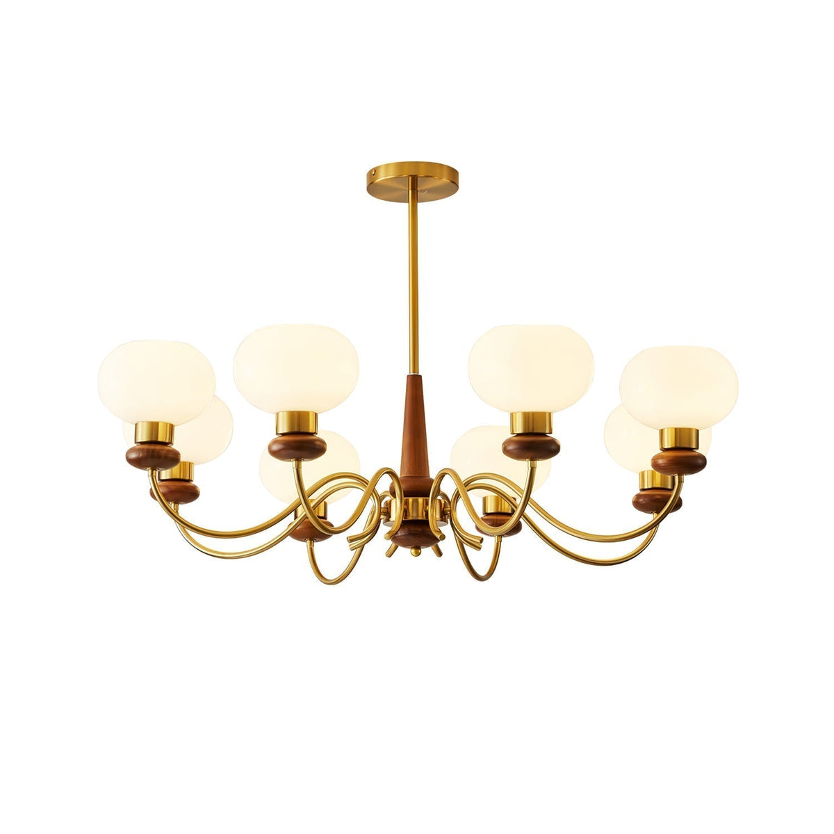 Lustre Idylle en bois et laiton – vue 6