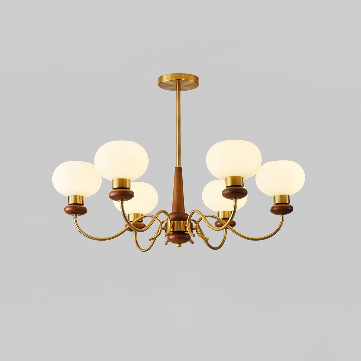 Lustre Idylle en bois et laiton – vue 11