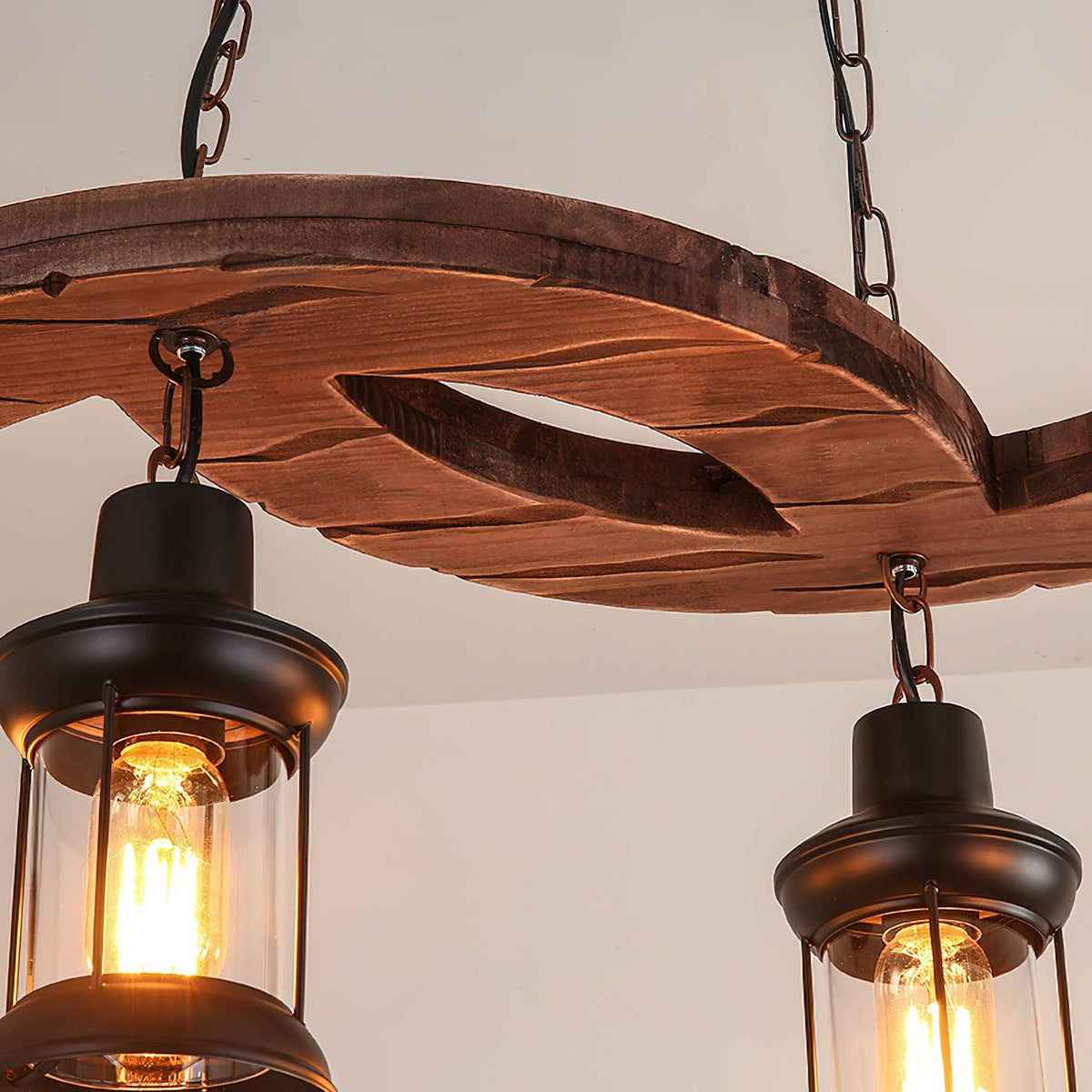 Lustre Gavotte en bois et fer – vue 13