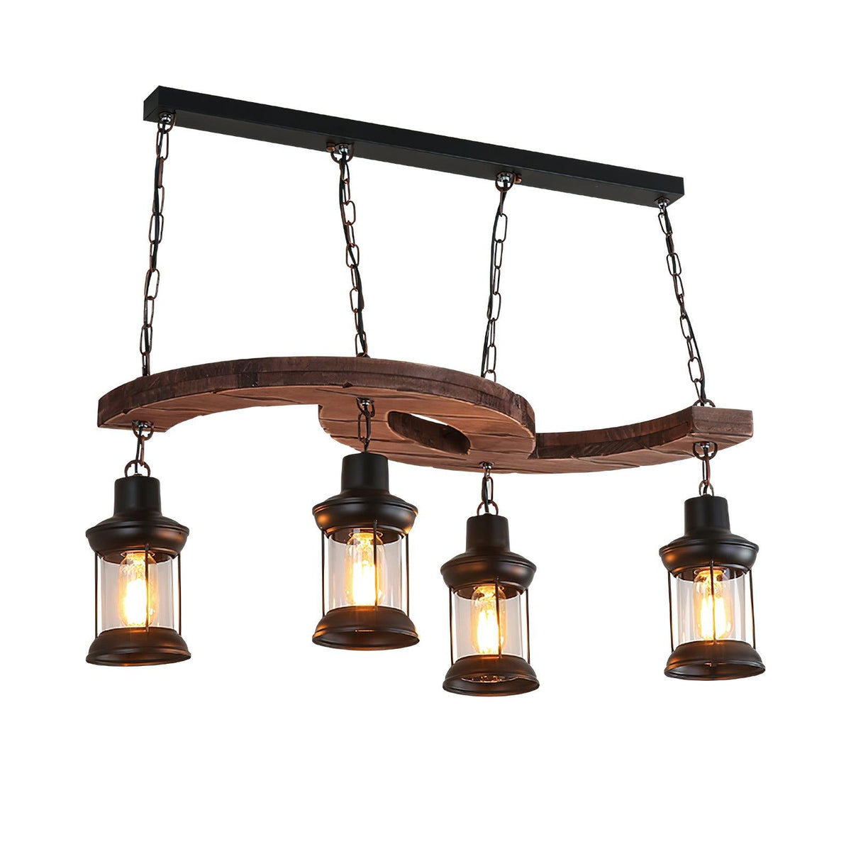 Lustre Gavotte en bois et fer – vue 14