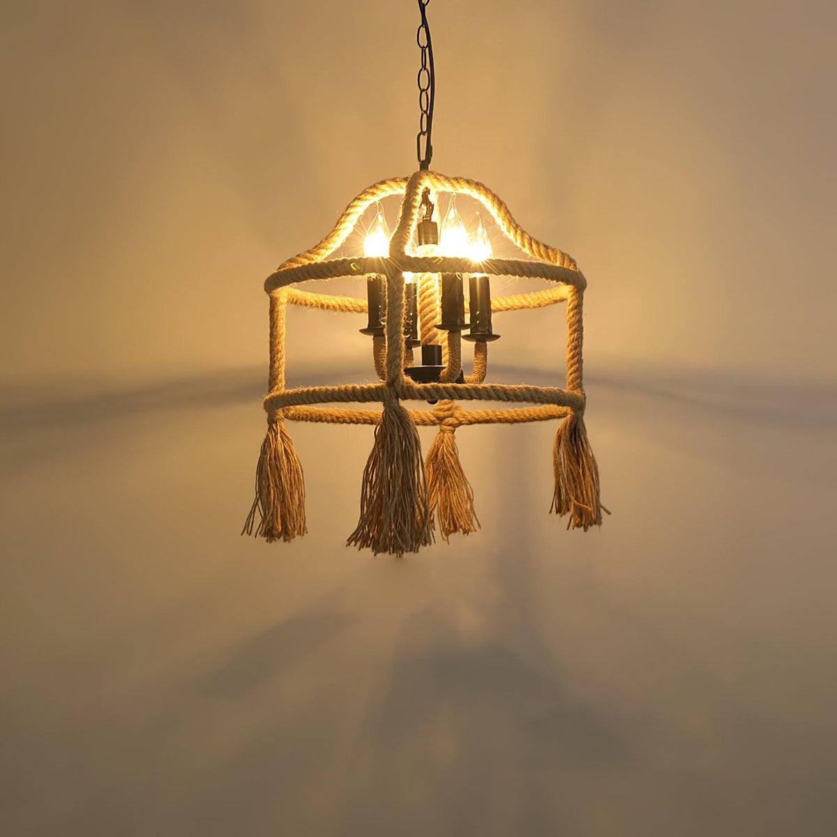 Suspension Harpe en jute et fer – vue 30