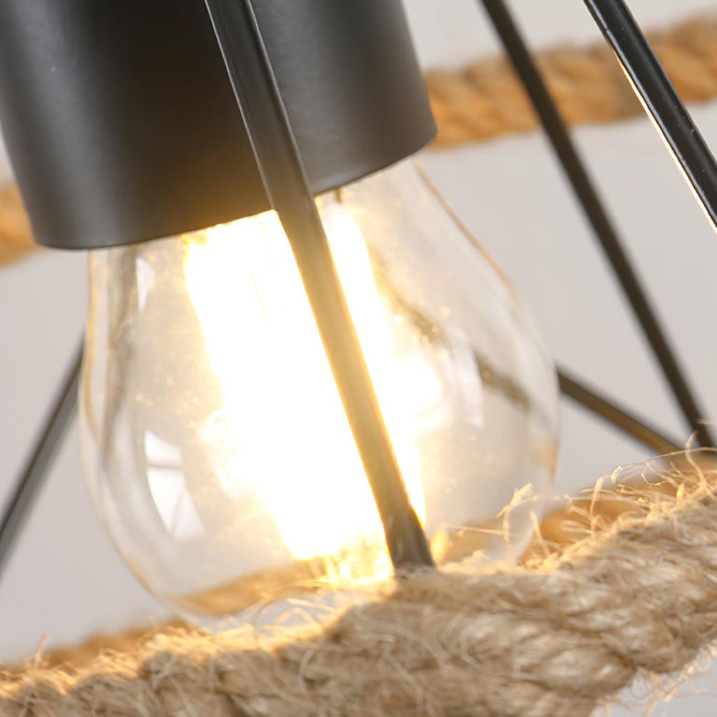Suspension Harpe en jute et fer – vue 17