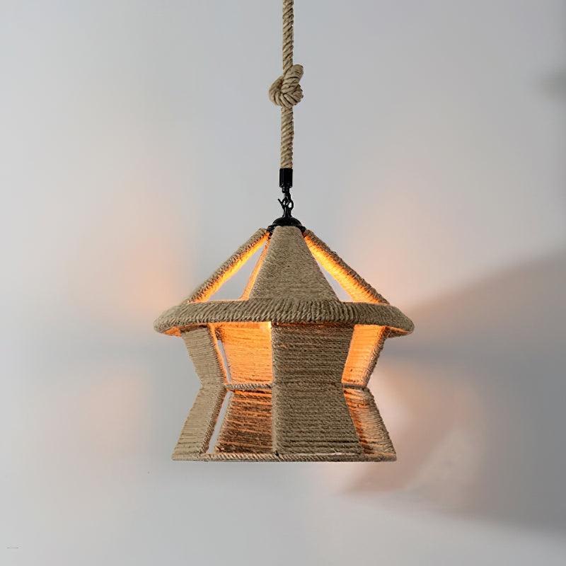 Suspension Harpe en jute et fer – vue 19